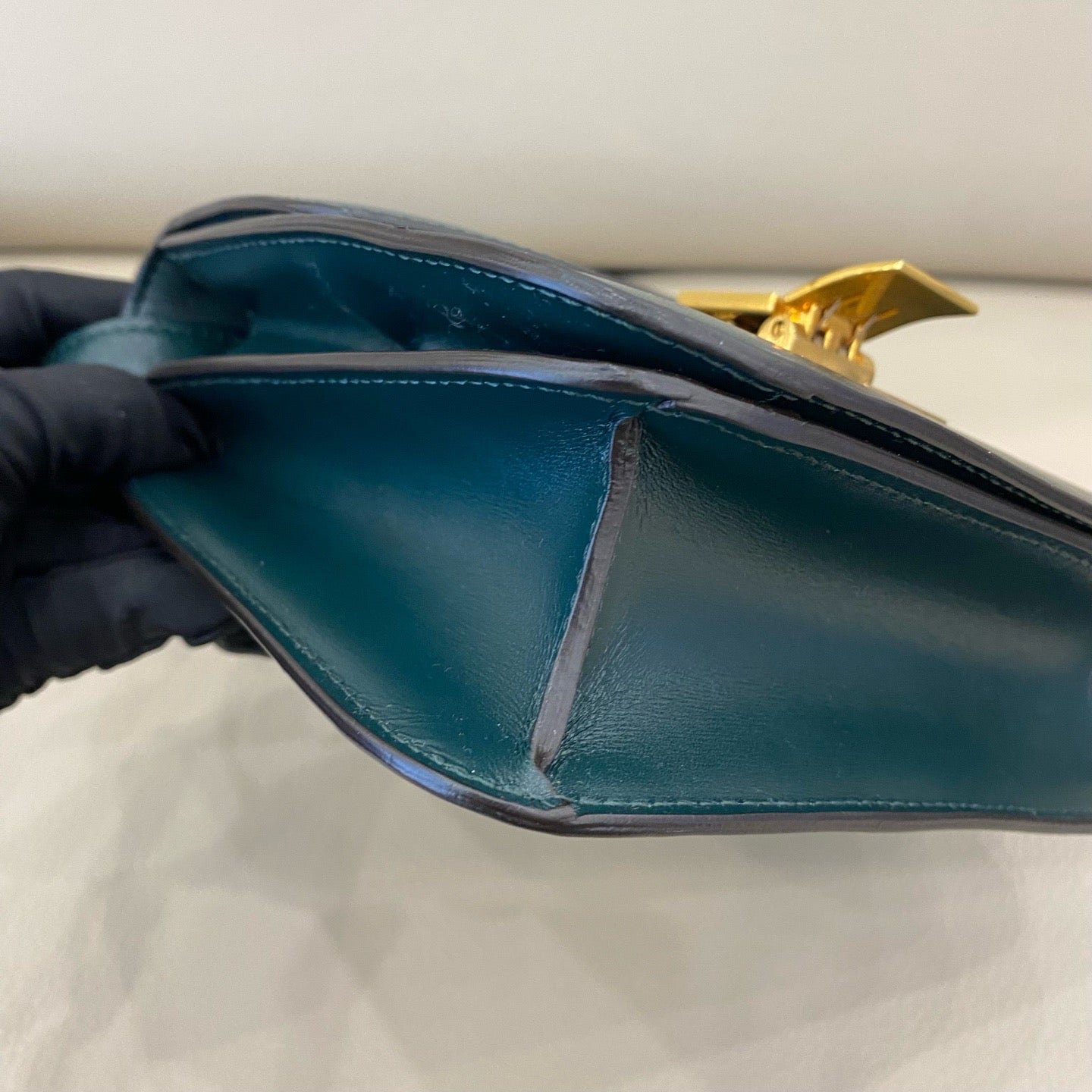 Celine - Small Box Bag - Smooth Calfskin Leather - Deep Dark Green - (Small)