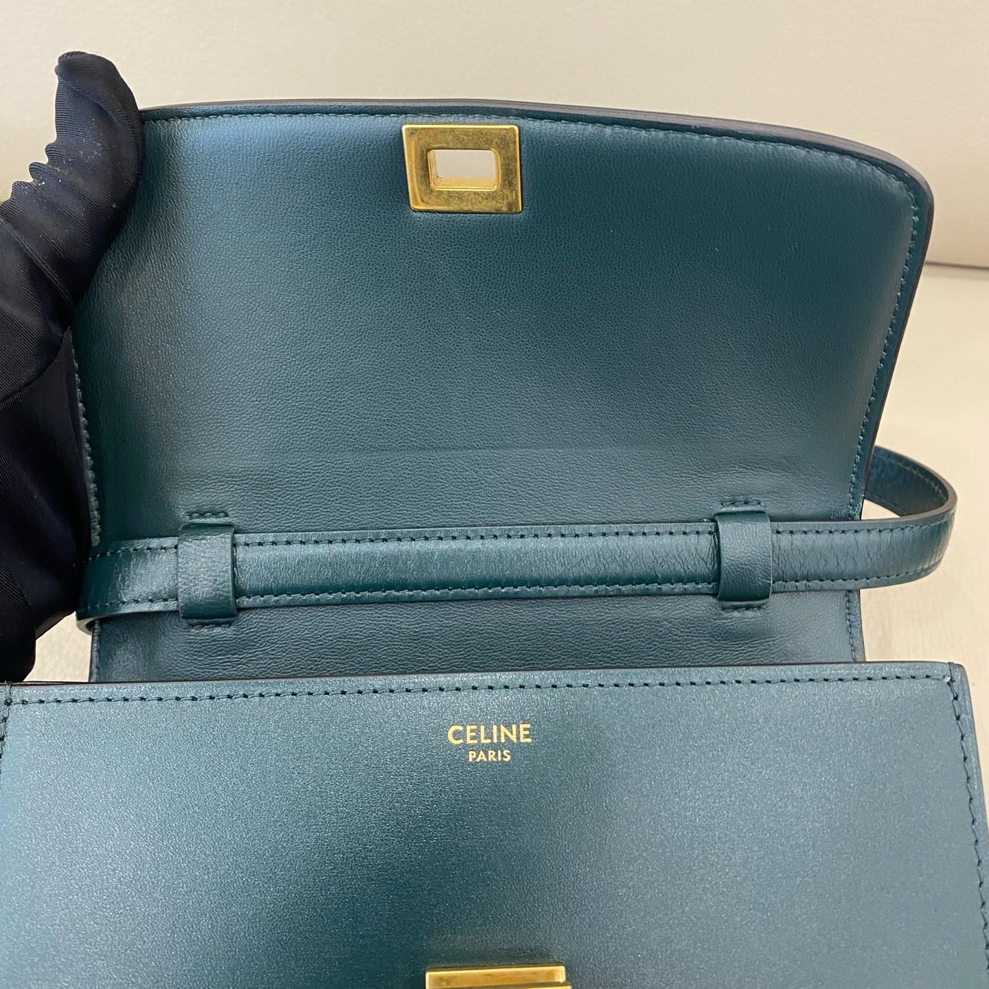 Celine - Small Box Bag - Smooth Calfskin Leather - Deep Dark Green - (Small)