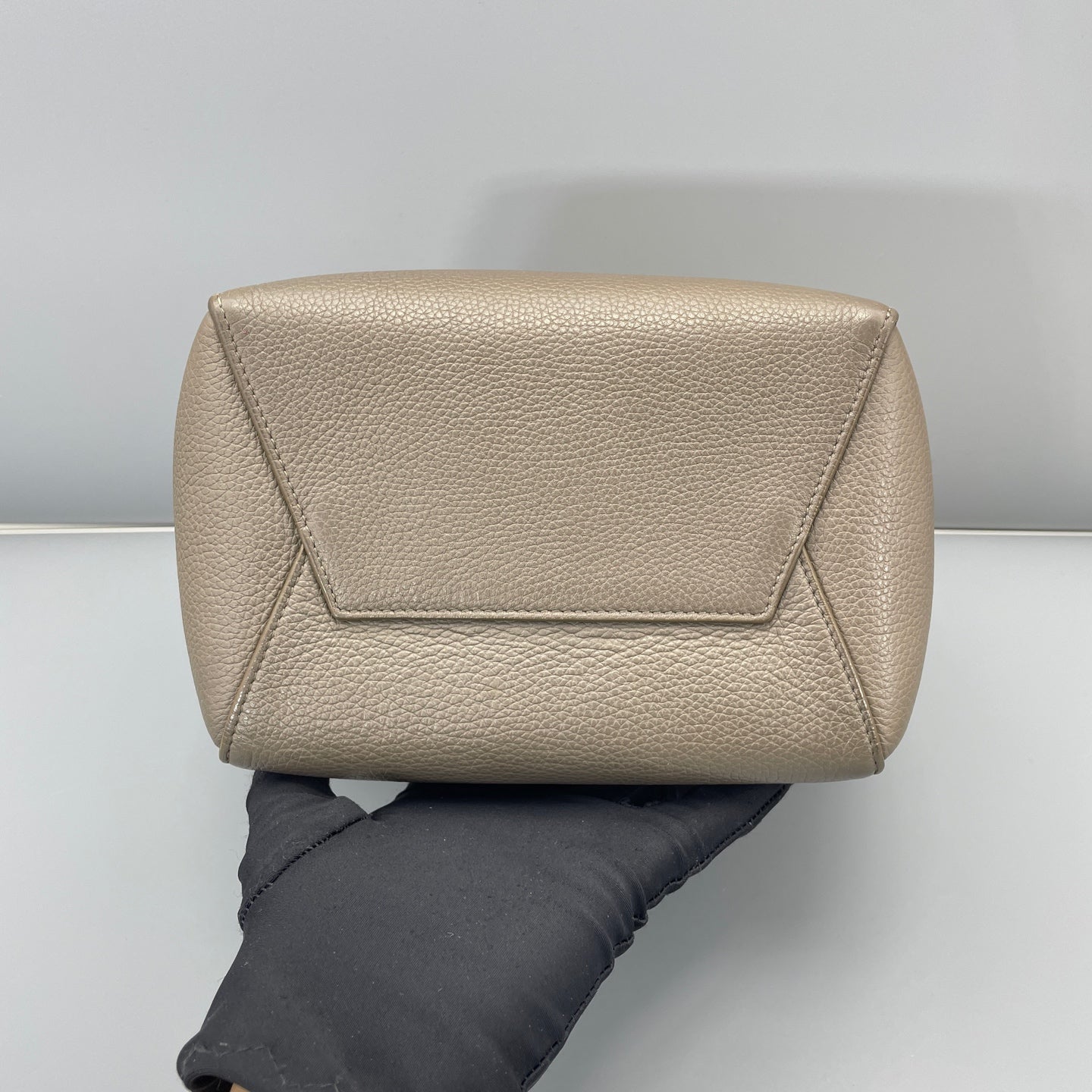 Celine - Small Sangle Bucket Bag - Grained leather - Grey - (small)