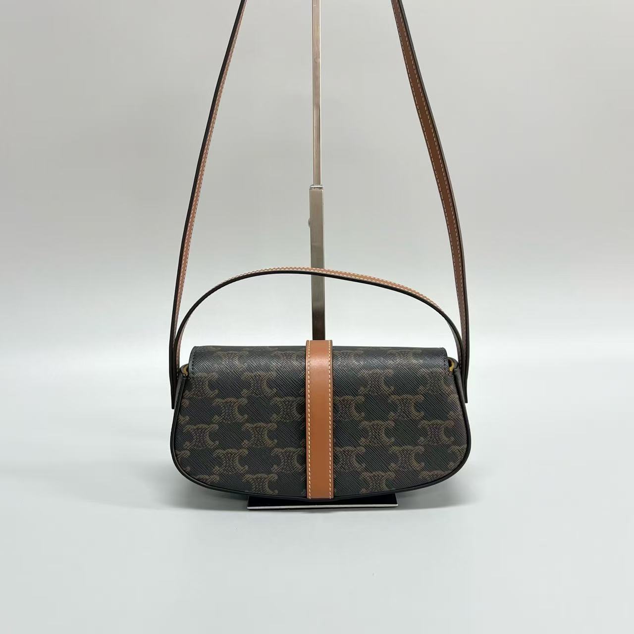 Celine - Tabou - Triomphe canvas with calfskin leather trim - Brown - (mini)