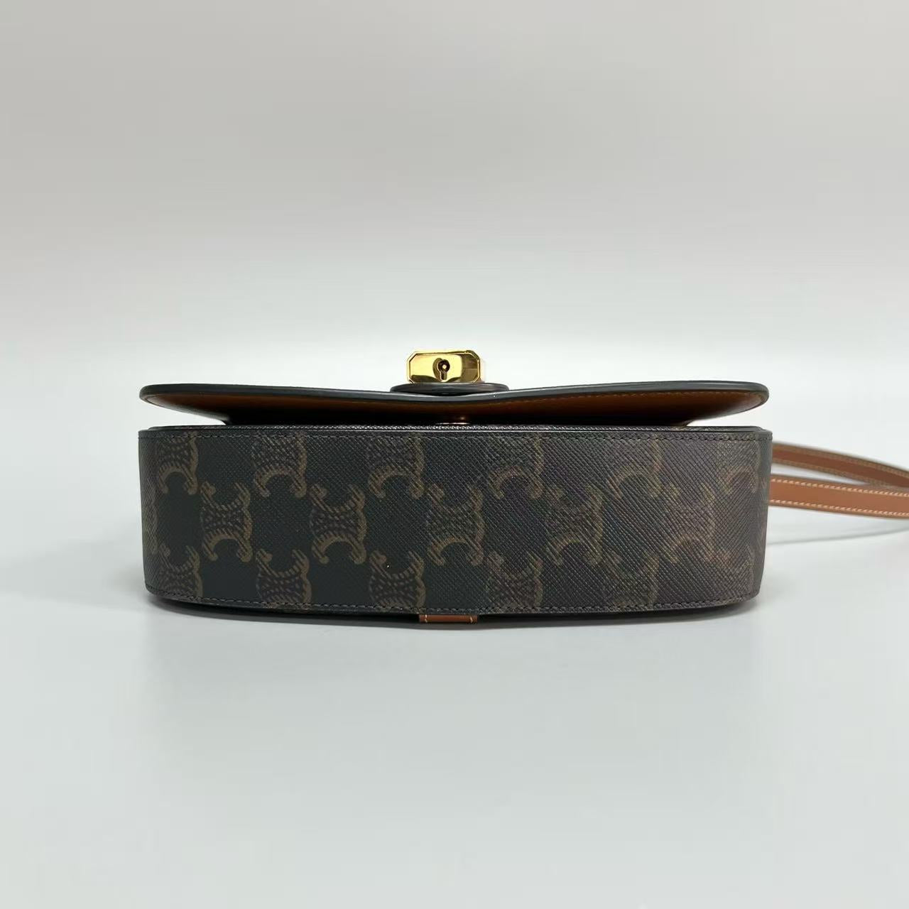 Celine - Tabou - Triomphe canvas with calfskin leather trim - Brown - (mini)