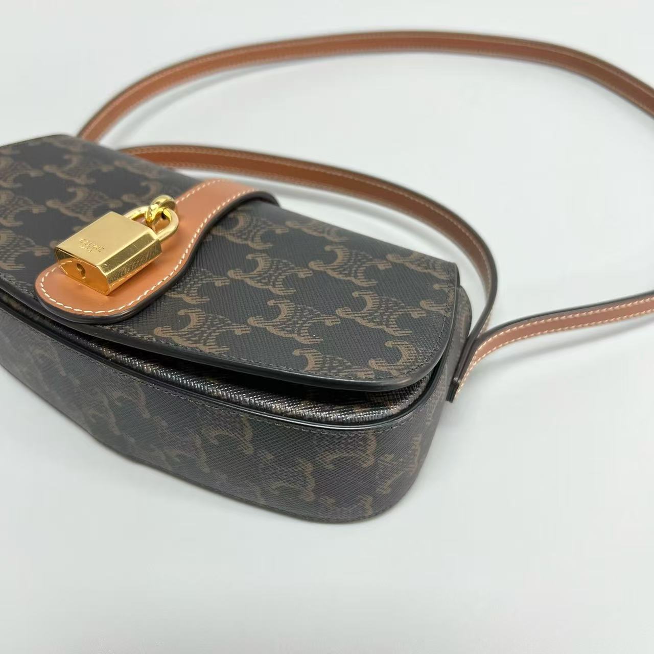 Celine - Tabou - Triomphe canvas with calfskin leather trim - Brown - (mini)