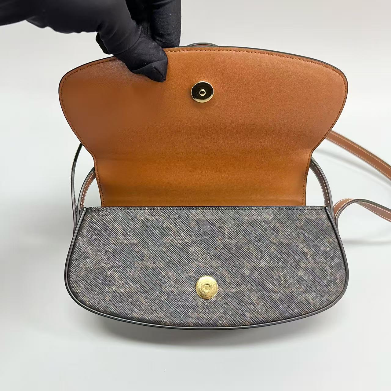 Celine - Tabou - Triomphe canvas with calfskin leather trim - Brown - (mini)