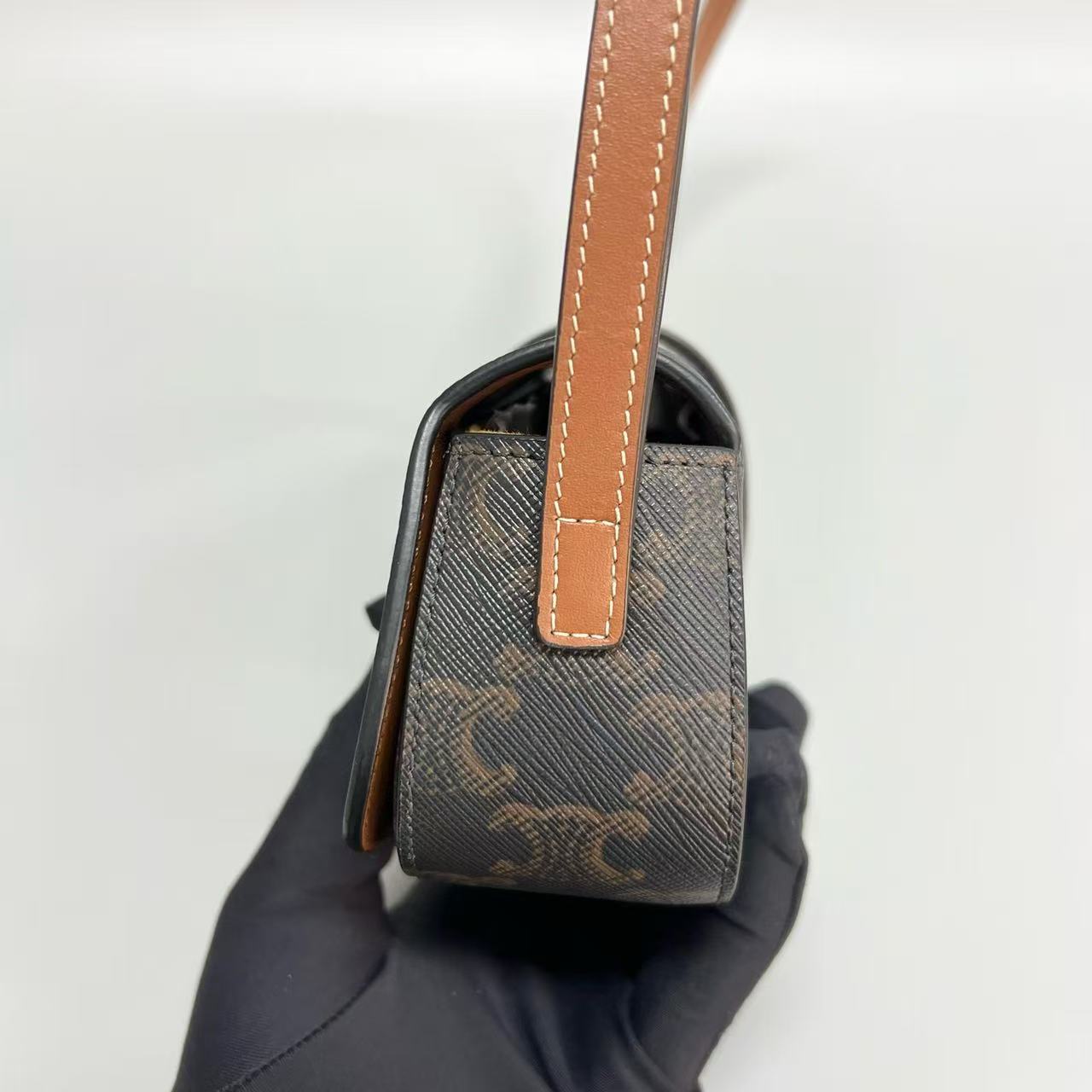 Celine - Tabou - Triomphe canvas with calfskin leather trim - Brown - (mini)