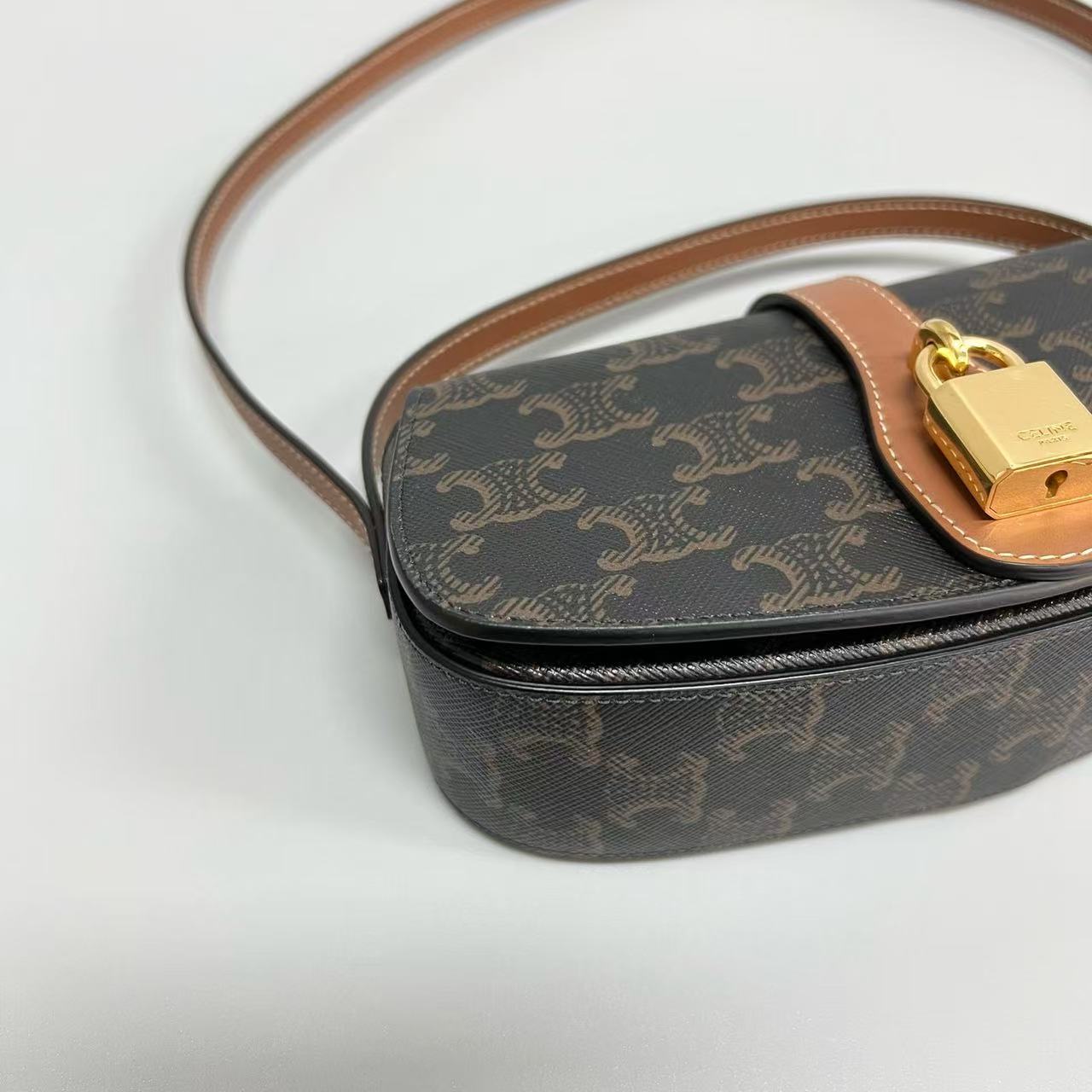 Celine - Tabou - Triomphe canvas with calfskin leather trim - Brown - (mini)