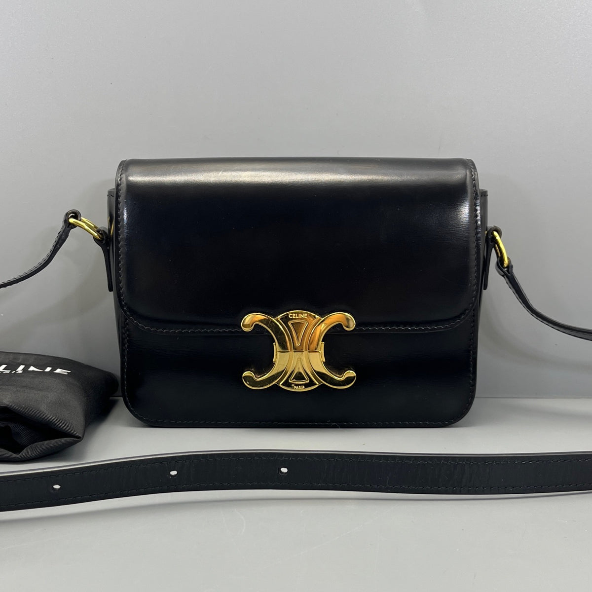 Celine - Teen Triomphe - Leather - Black - (mini)