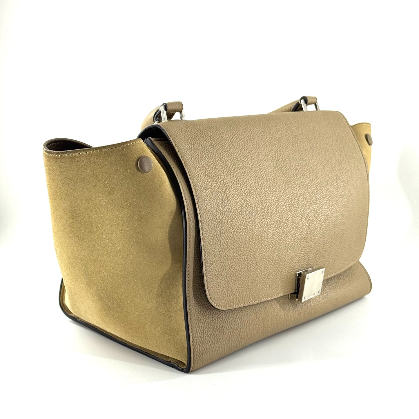 Celine - Trapeze Bag - Pebbled leather and Suede - Light Brown - (medium)