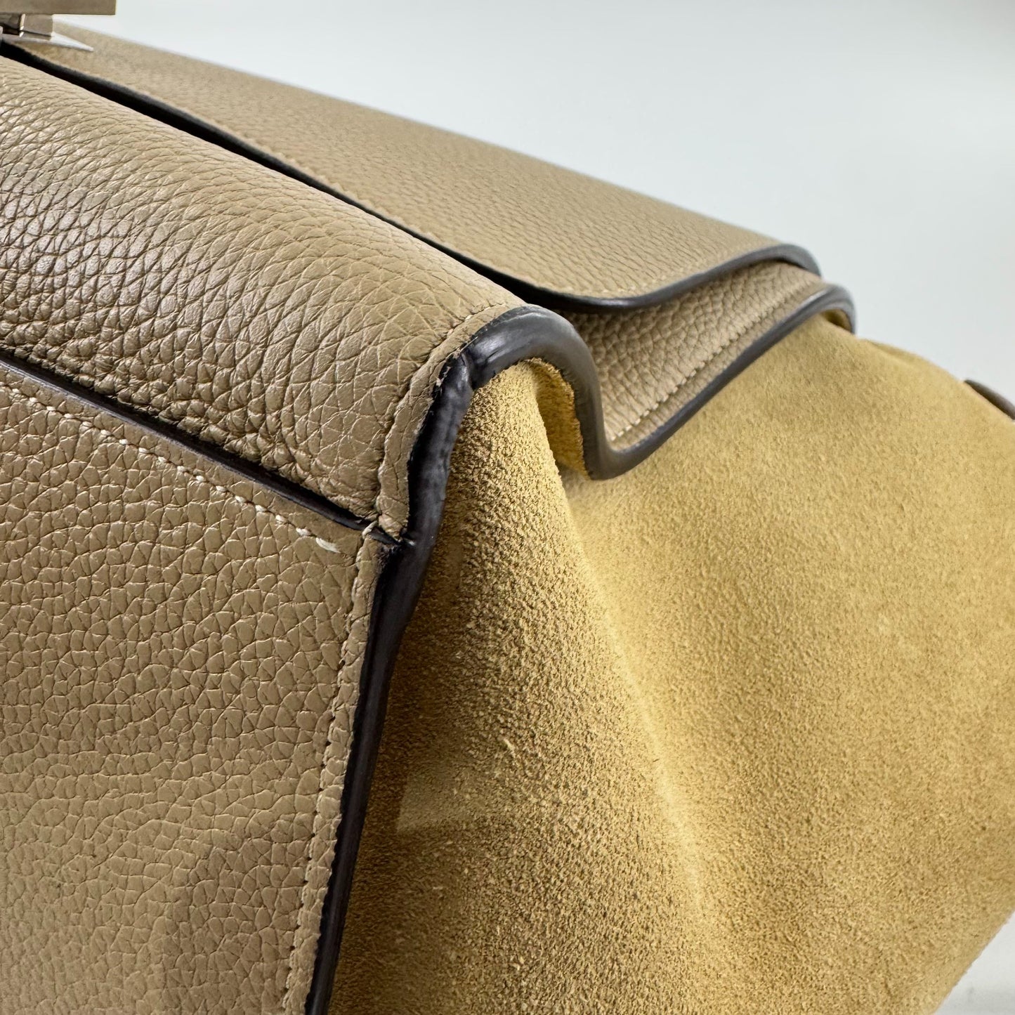 Celine - Trapeze Bag - Pebbled leather and Suede - Light Brown - (medium)