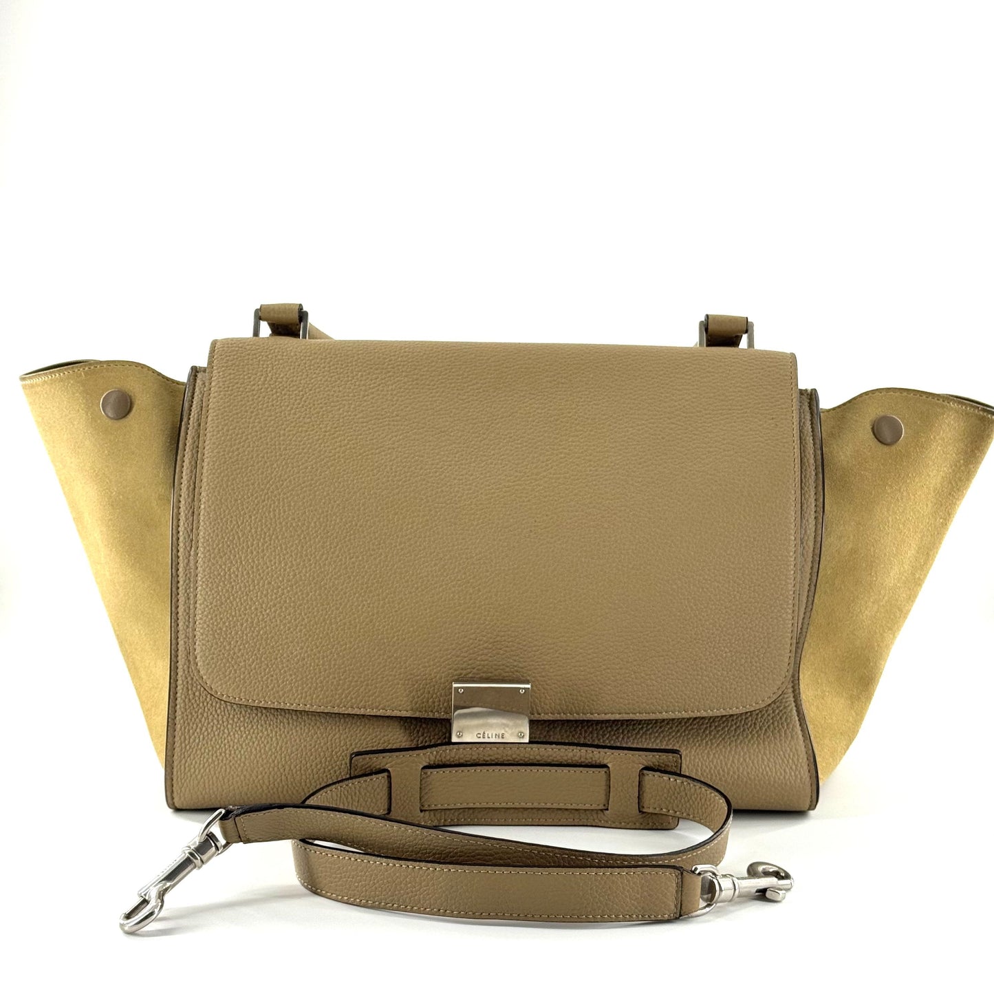 Celine - Trapeze Bag - Pebbled leather and Suede - Light Brown - (medium)