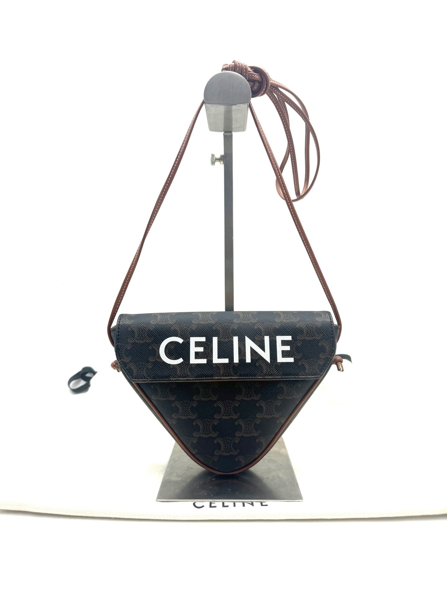 CELINE - Triangle Bag - Leather - Brown - (mini)