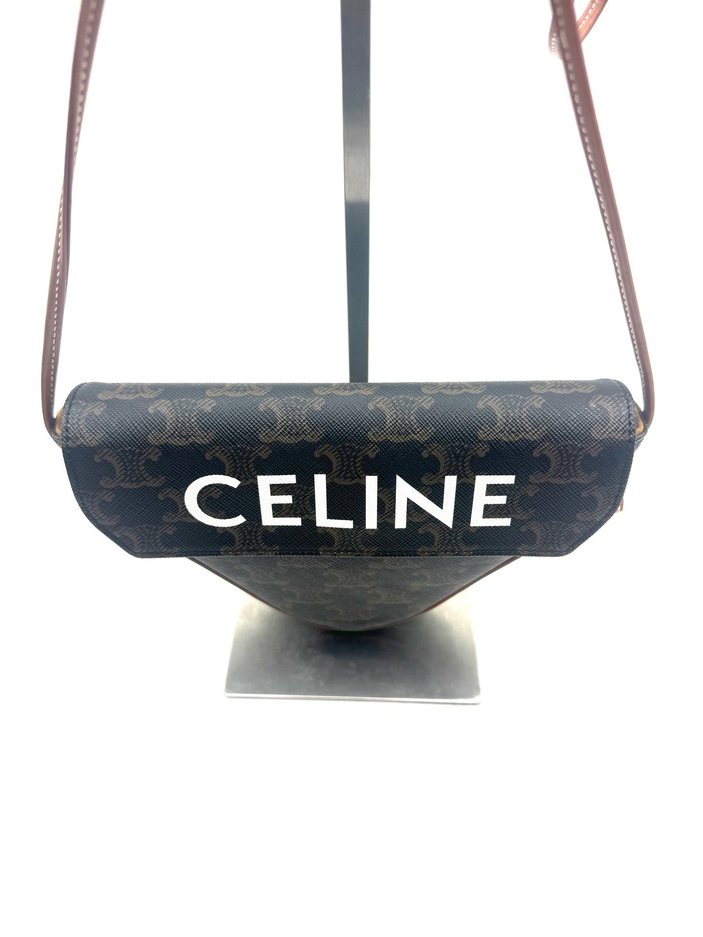CELINE - Triangle Bag - Leather - Brown - (mini)