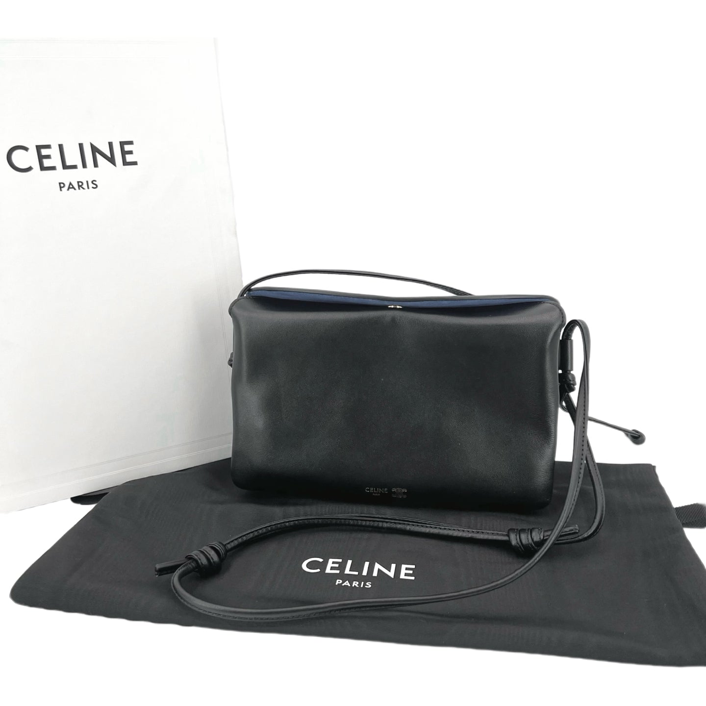 Celine - Trio Flap - Leather - Black - (small)