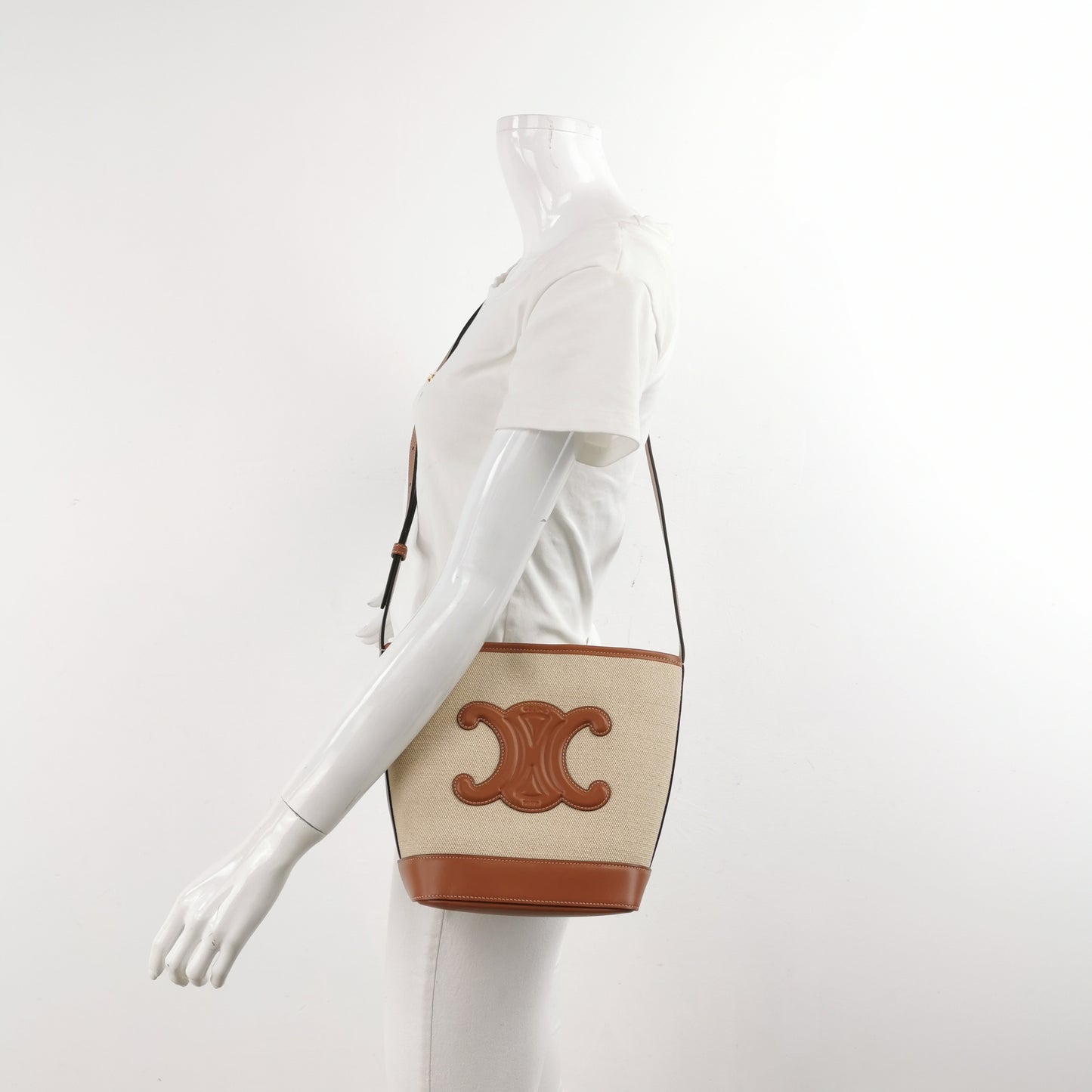 Celine - Triomphe - Cloth, Leather - Beige