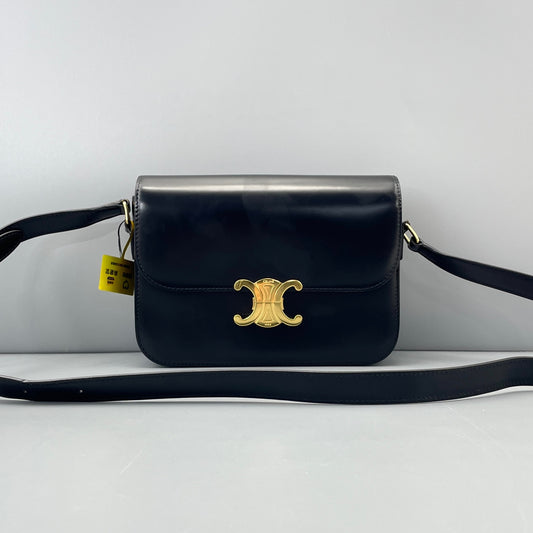 Celine - Triomphe Bag - Calfskin leather - Black - (Medium)