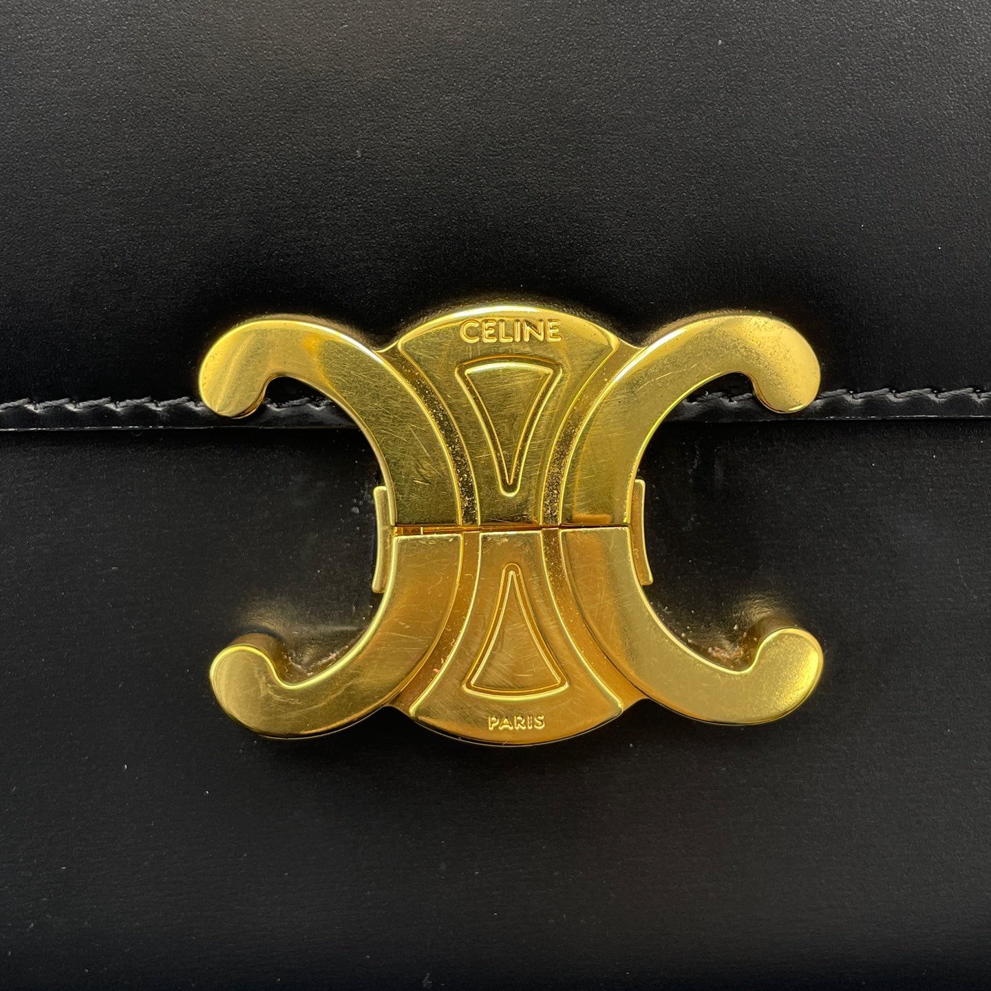 Celine - Triomphe Bag - Calfskin leather - Black - (Medium)