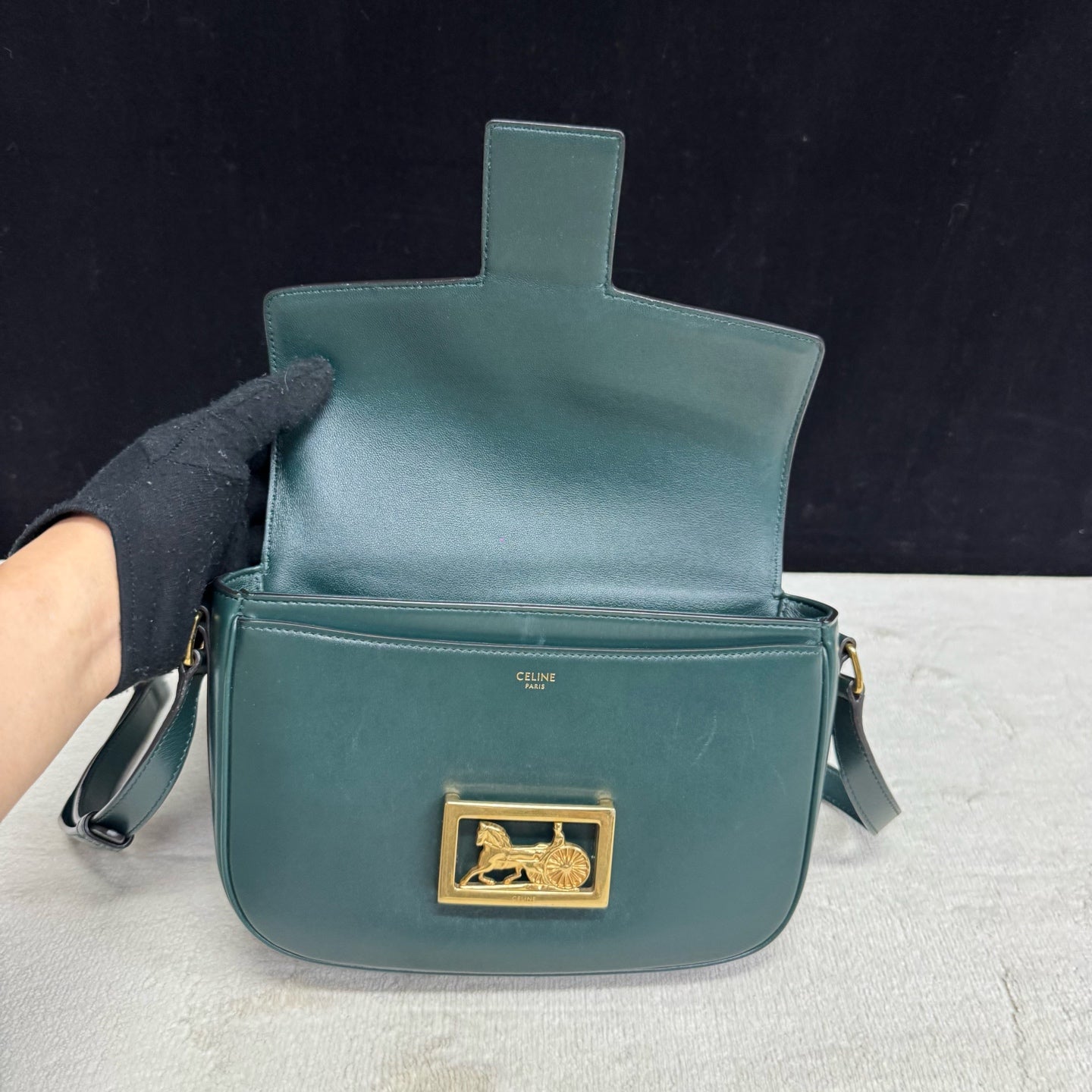 Celine - Triomphe Bag - Leather - Green - (small)