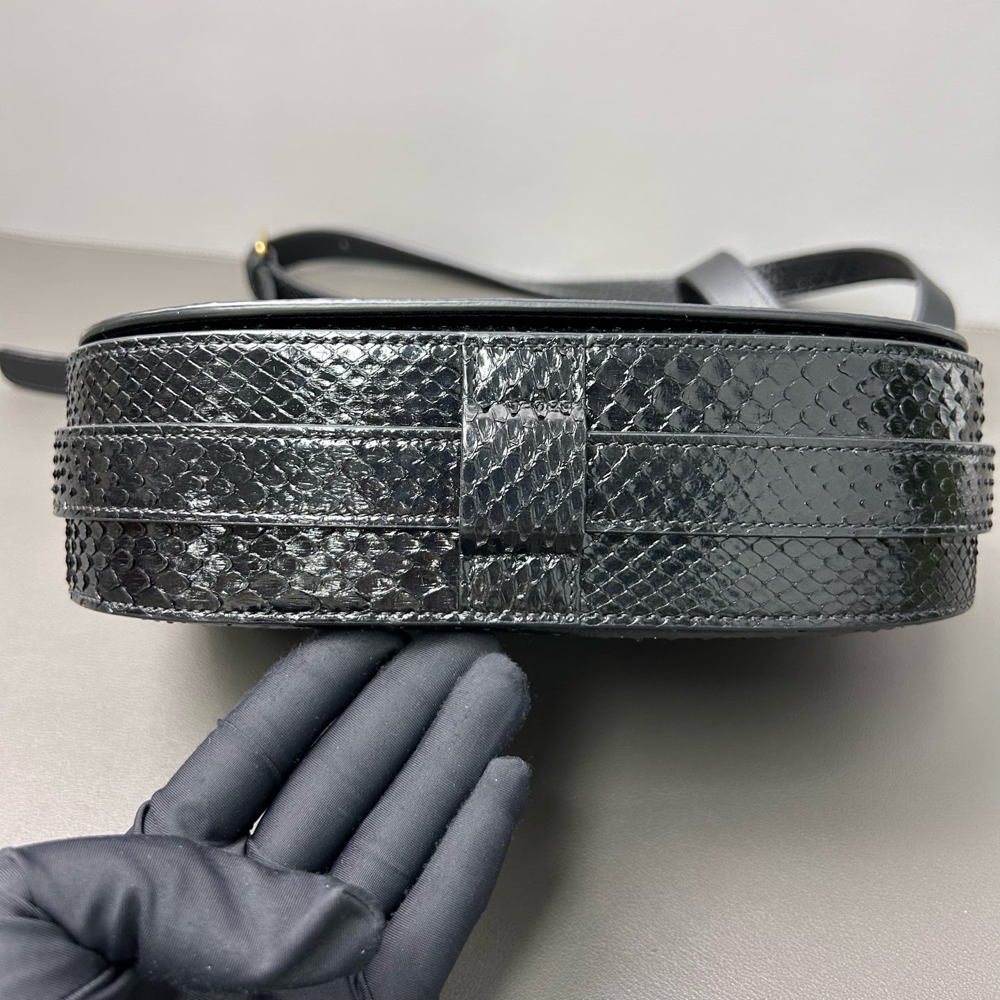 Celine - Triomphe Bag - Python leather - Black - (Small)