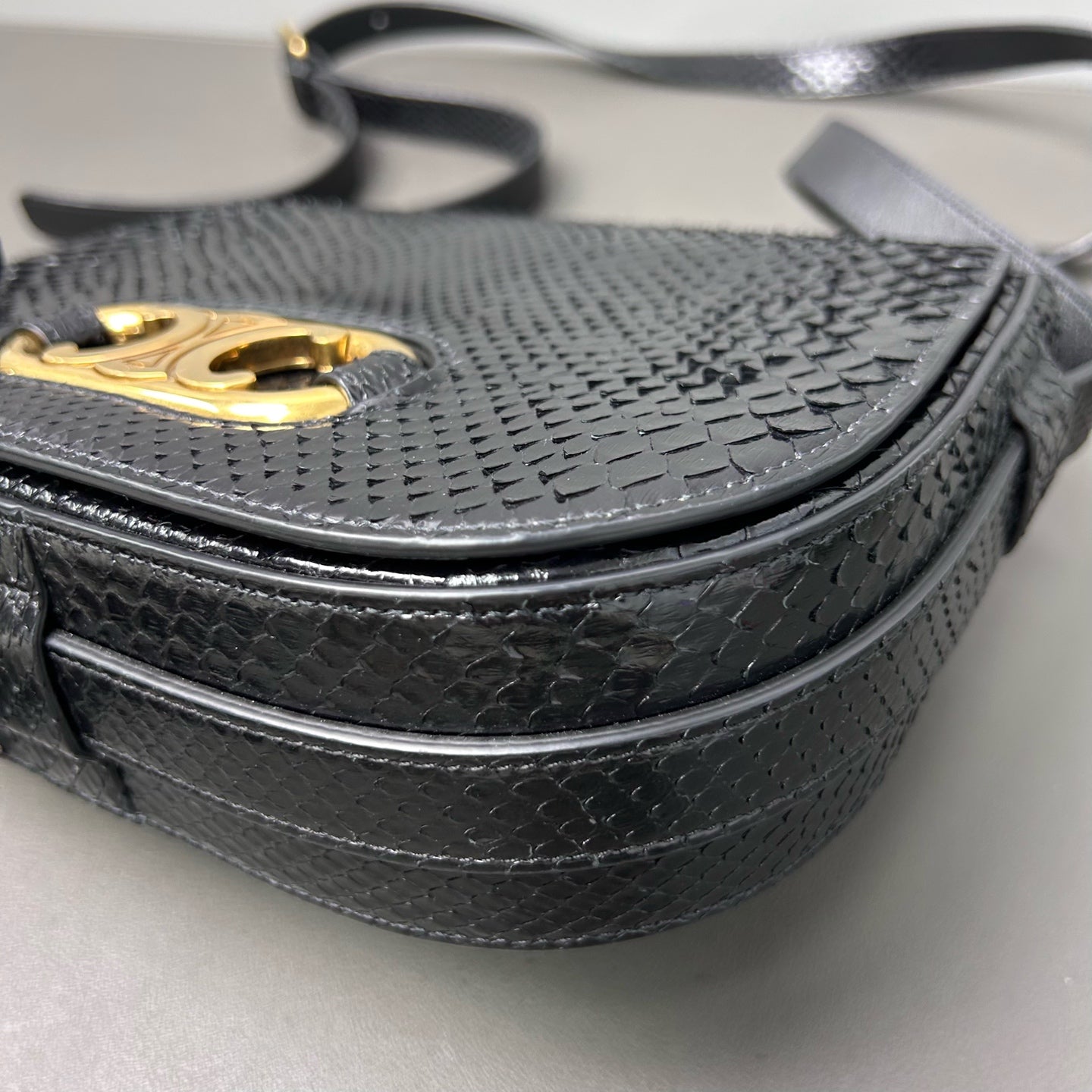 Celine - Triomphe Bag - Python leather - Black - (Small)