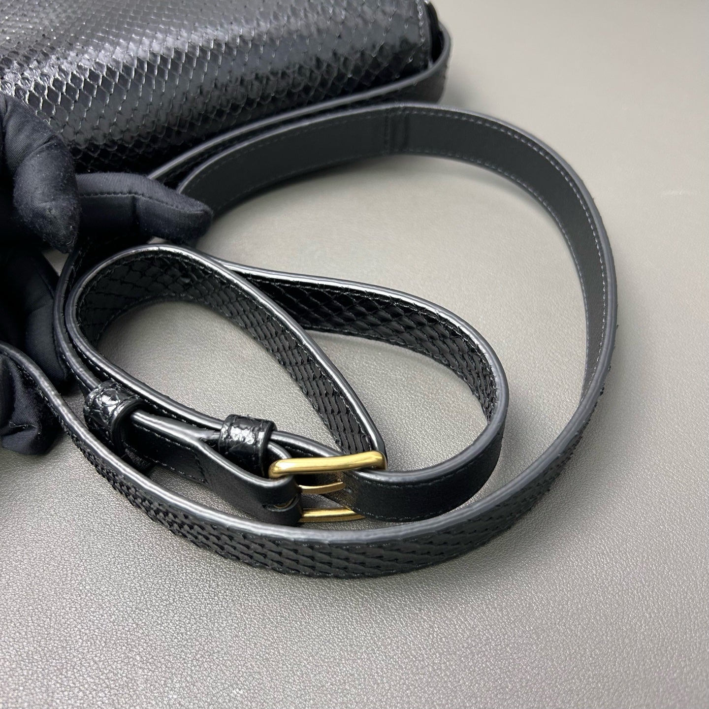 Celine - Triomphe Bag - Python leather - Black - (Small)