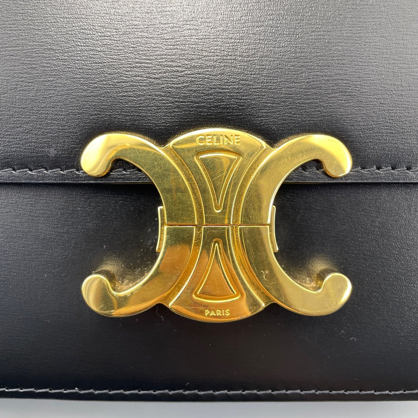 Celine - Triomphe Bag - Smooth calfskin leather - Black - (small)