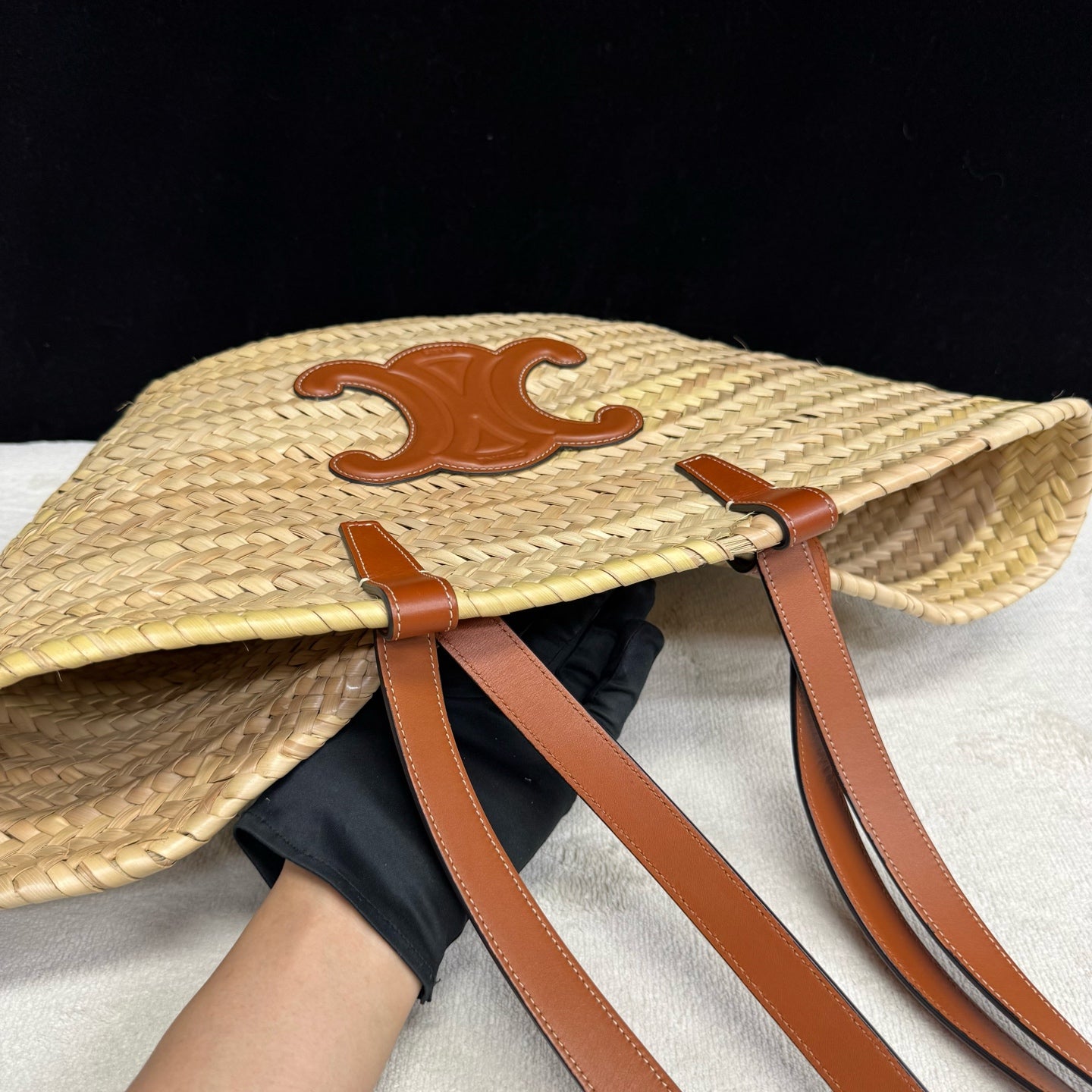 Celine - TRIOMPHE Basket Bag - Wicker - Brown - (medium)