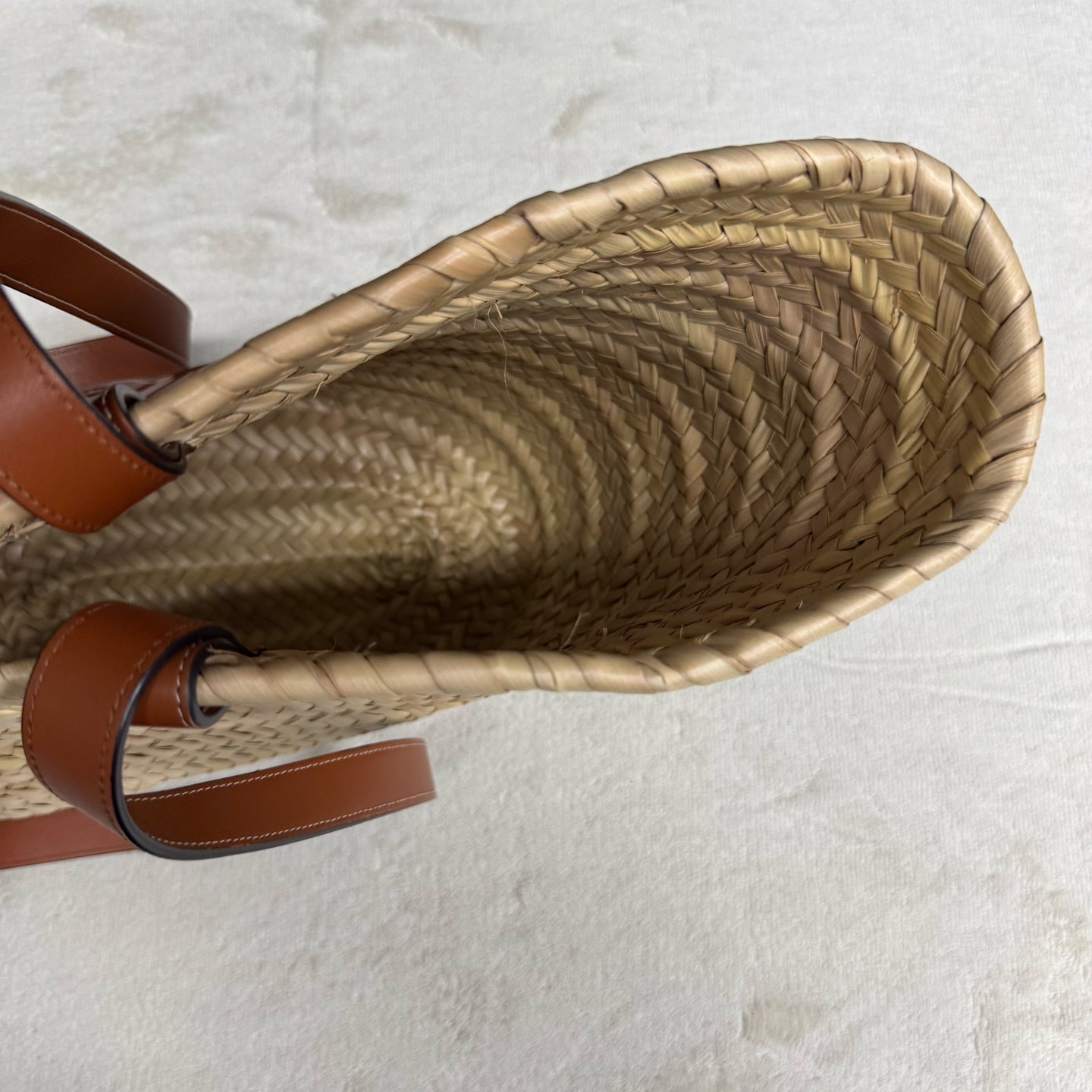 Celine - TRIOMPHE Basket Bag - Wicker - Brown - (medium)