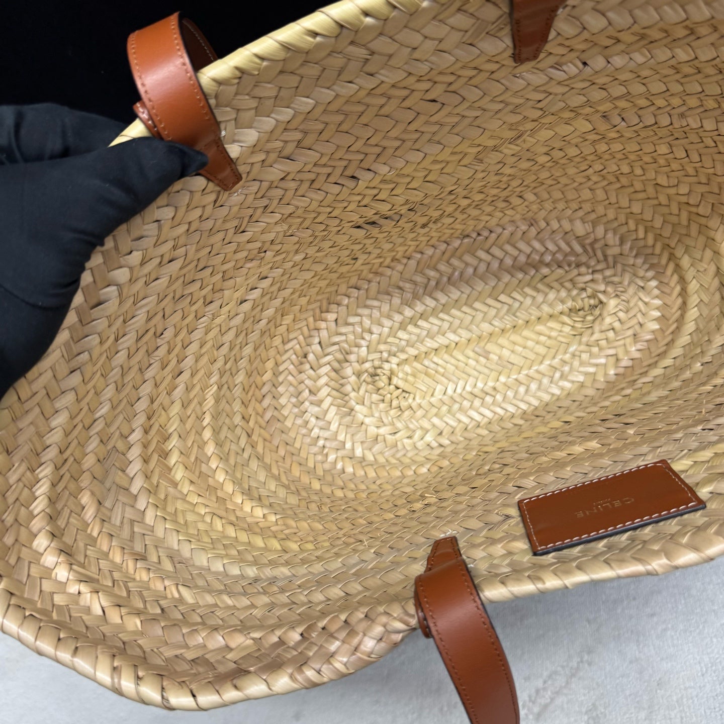 Celine - TRIOMPHE Basket Bag - Wicker - Brown - (medium)