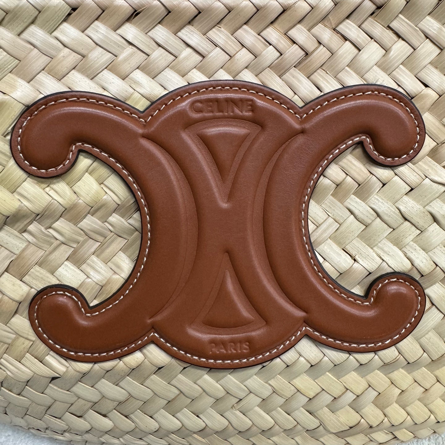 Celine - TRIOMPHE Basket Bag - Wicker - Brown - (medium)