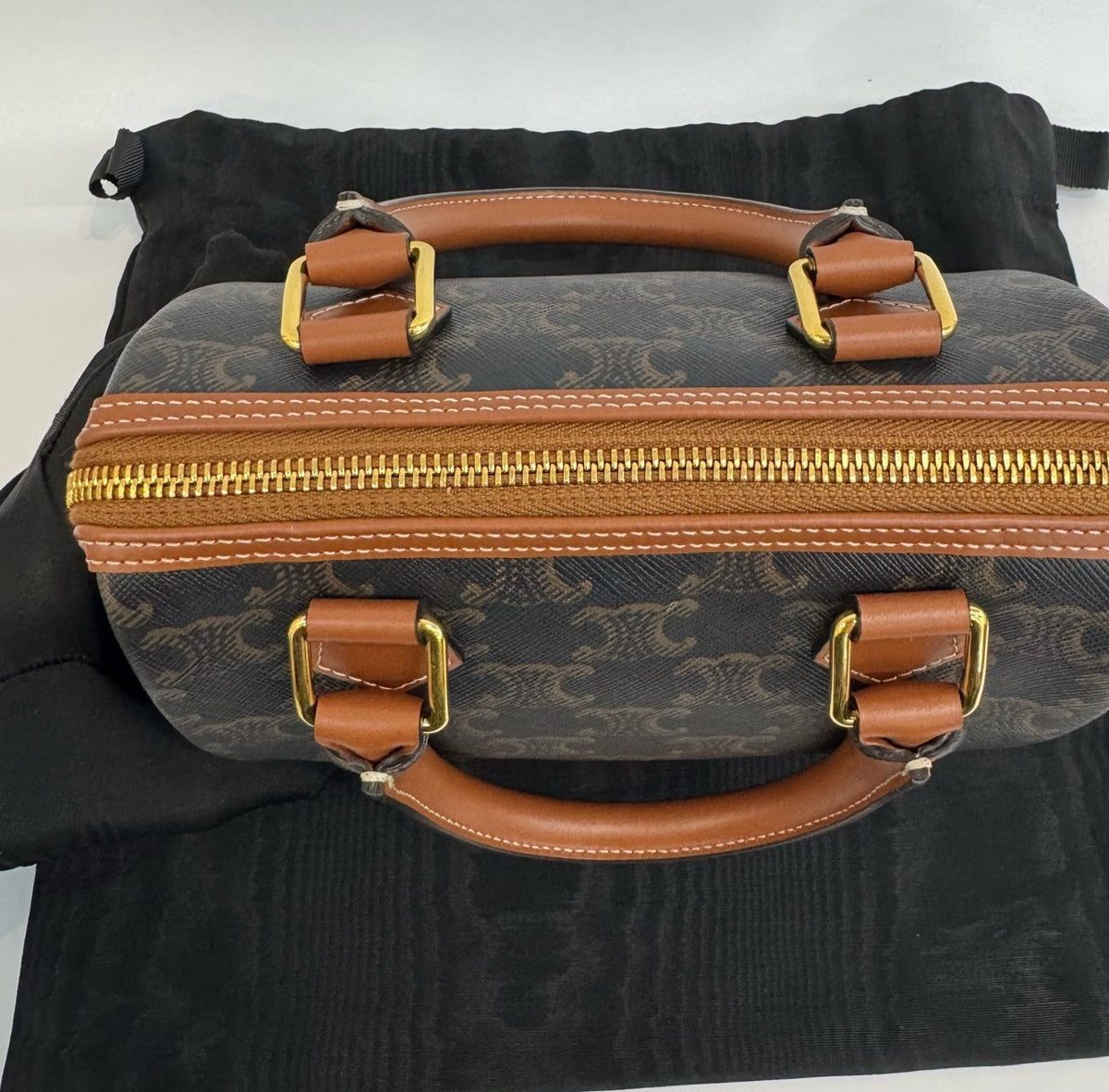 Celine - Triomphe Boston - Synthetic - Brown - (mini)