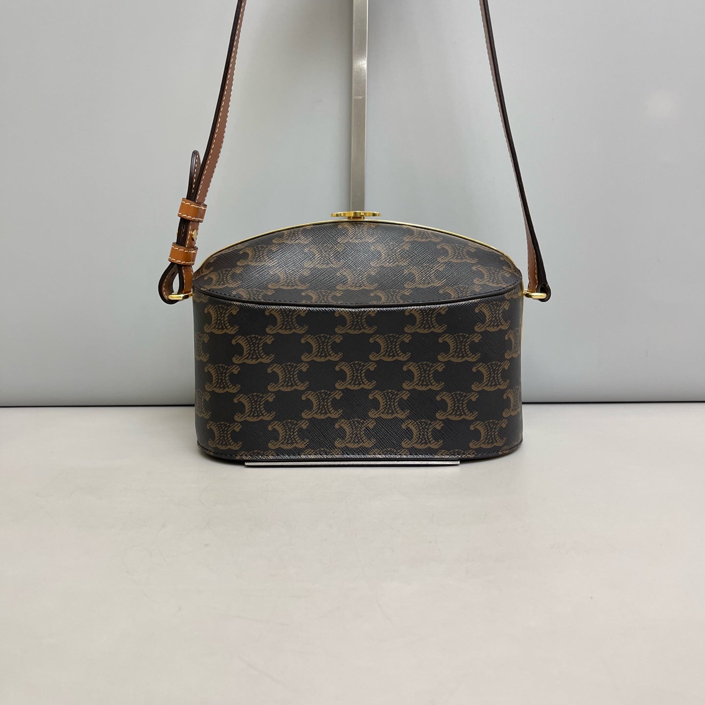 Celine - Triomphe Box Bag - Leather - Brown - (mini)