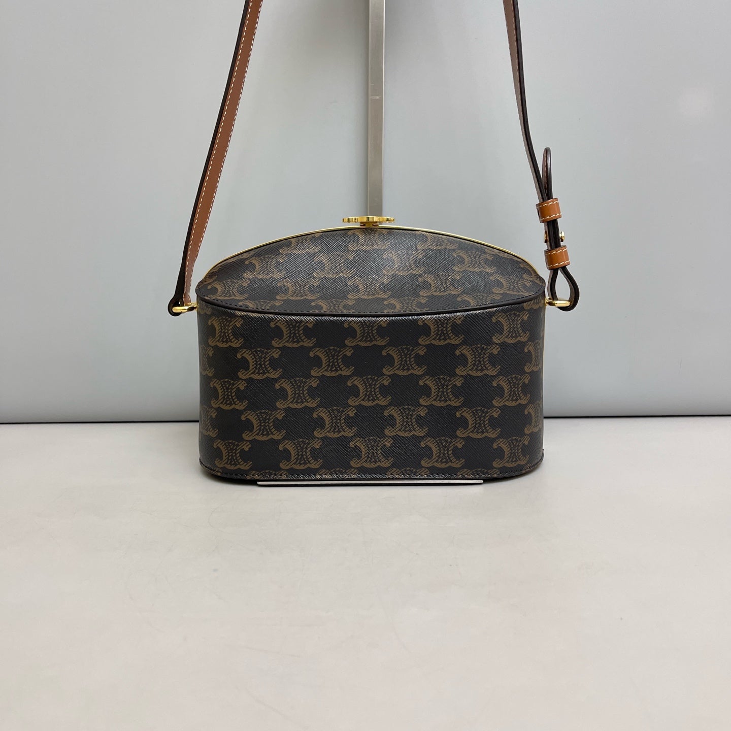 Celine - Triomphe Box Bag - Leather - Brown - (mini)