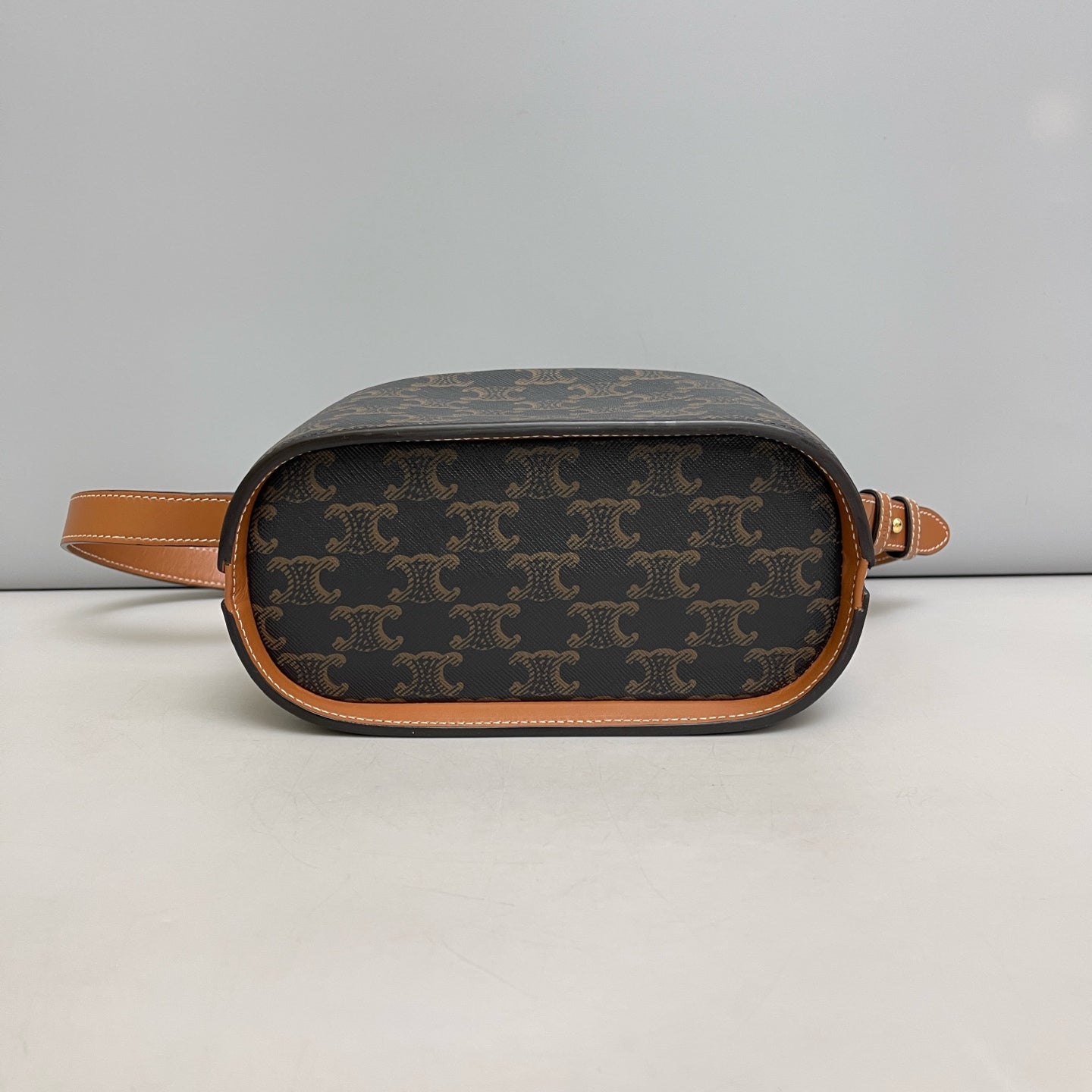 Celine - Triomphe Box Bag - Leather - Brown - (mini)