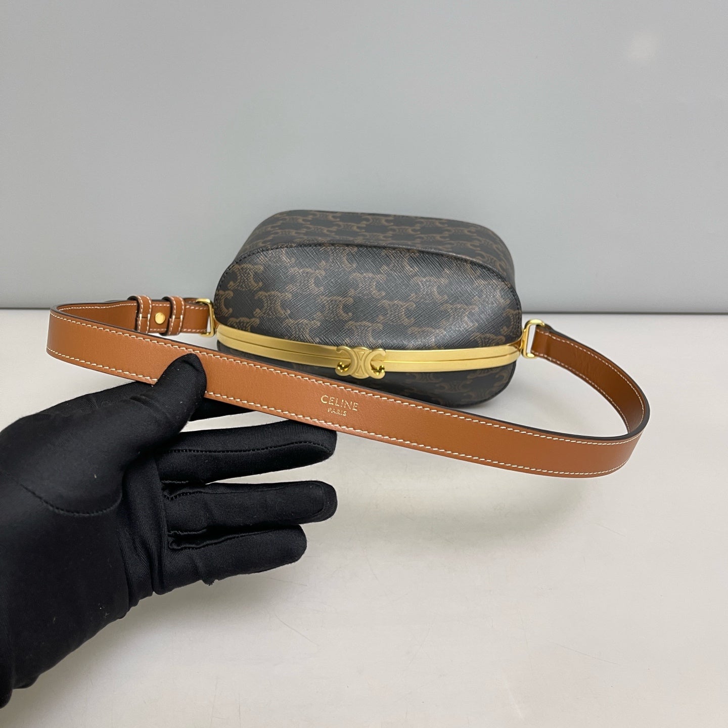 Celine - Triomphe Box Bag - Leather - Brown - (mini)