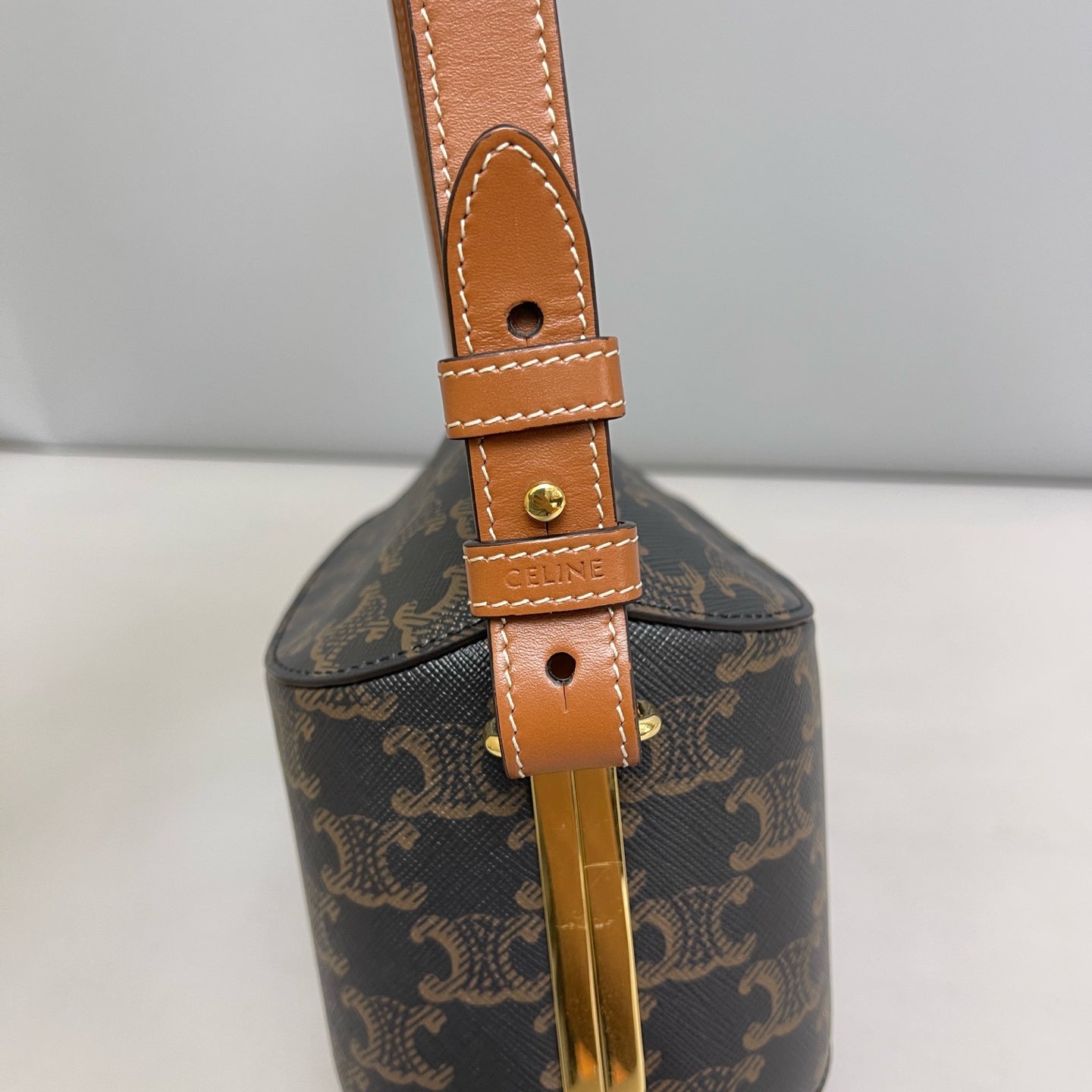 Celine - Triomphe Box Bag - Leather - Brown - (mini)
