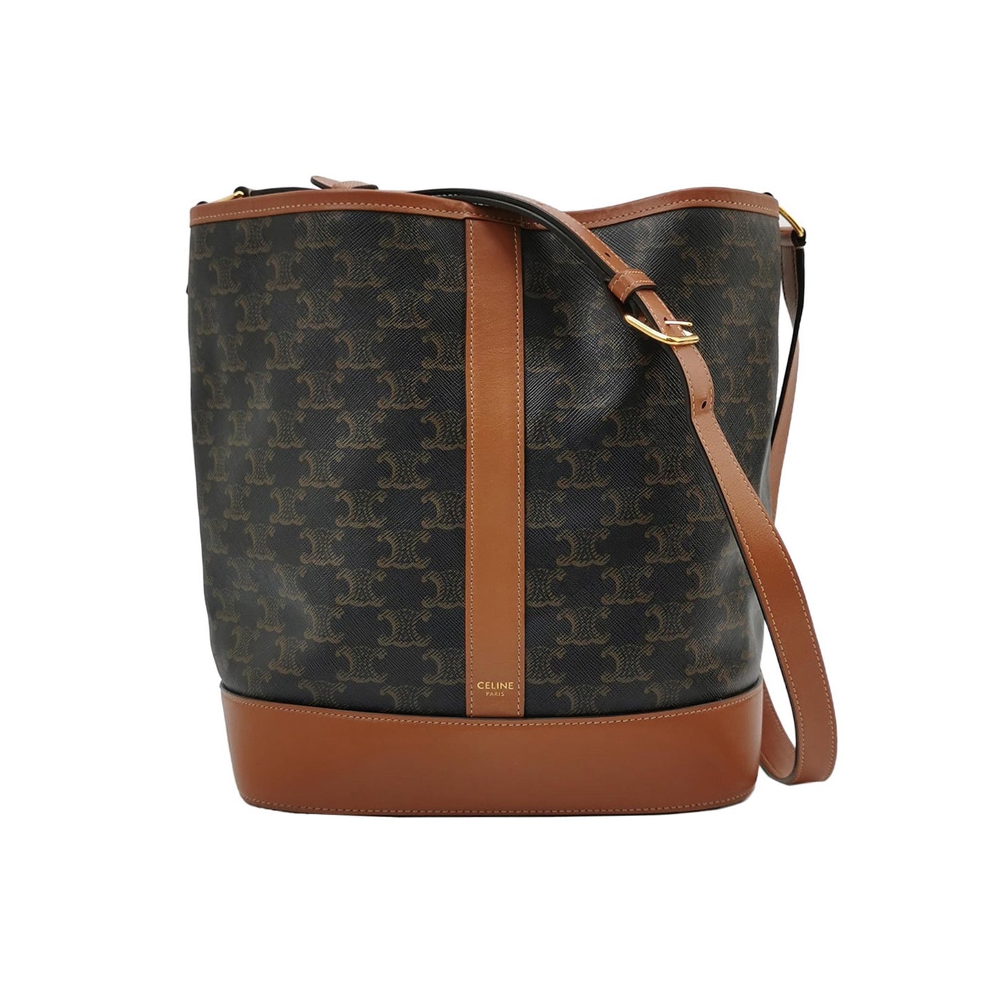 Celine - Triomphe Bucket Bag - Leather - Brown - (medium)