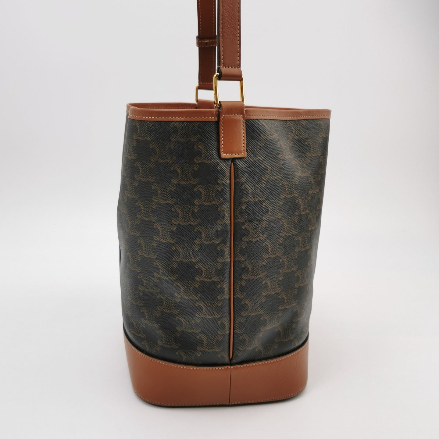 Celine - Triomphe Bucket Bag - Leather - Brown - (medium)