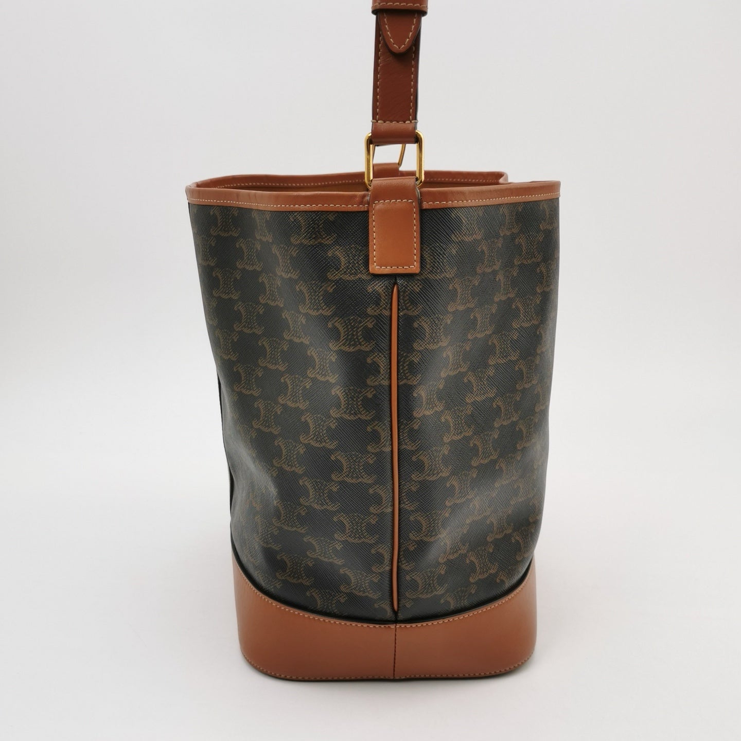 Celine - Triomphe Bucket Bag - Leather - Brown - (medium)