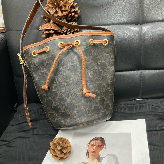 Celine - Triomphe Bucket Bag - Leather - Brown - (mini)