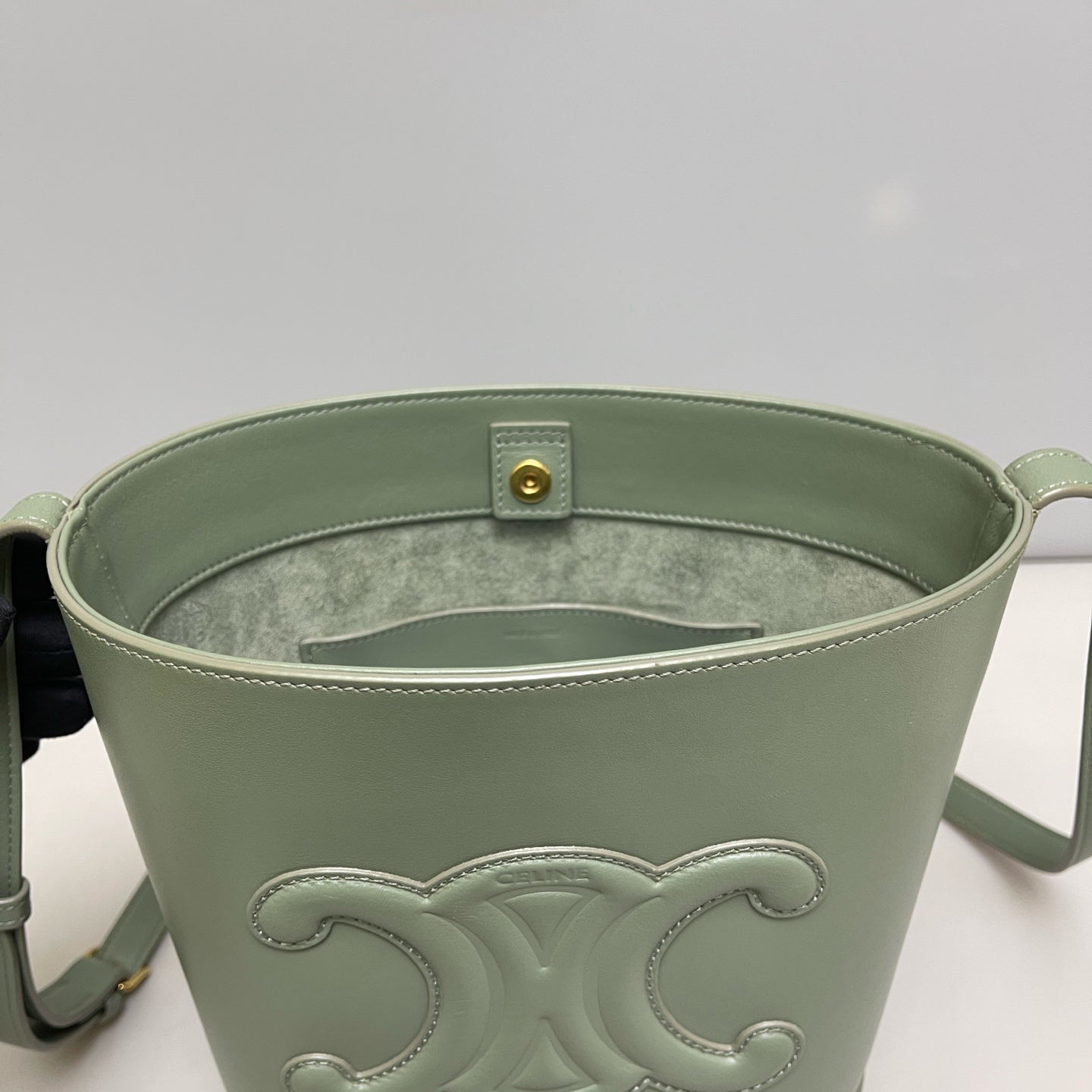 Celine - Triomphe Bucket Bag - Leather - Green - (mini)