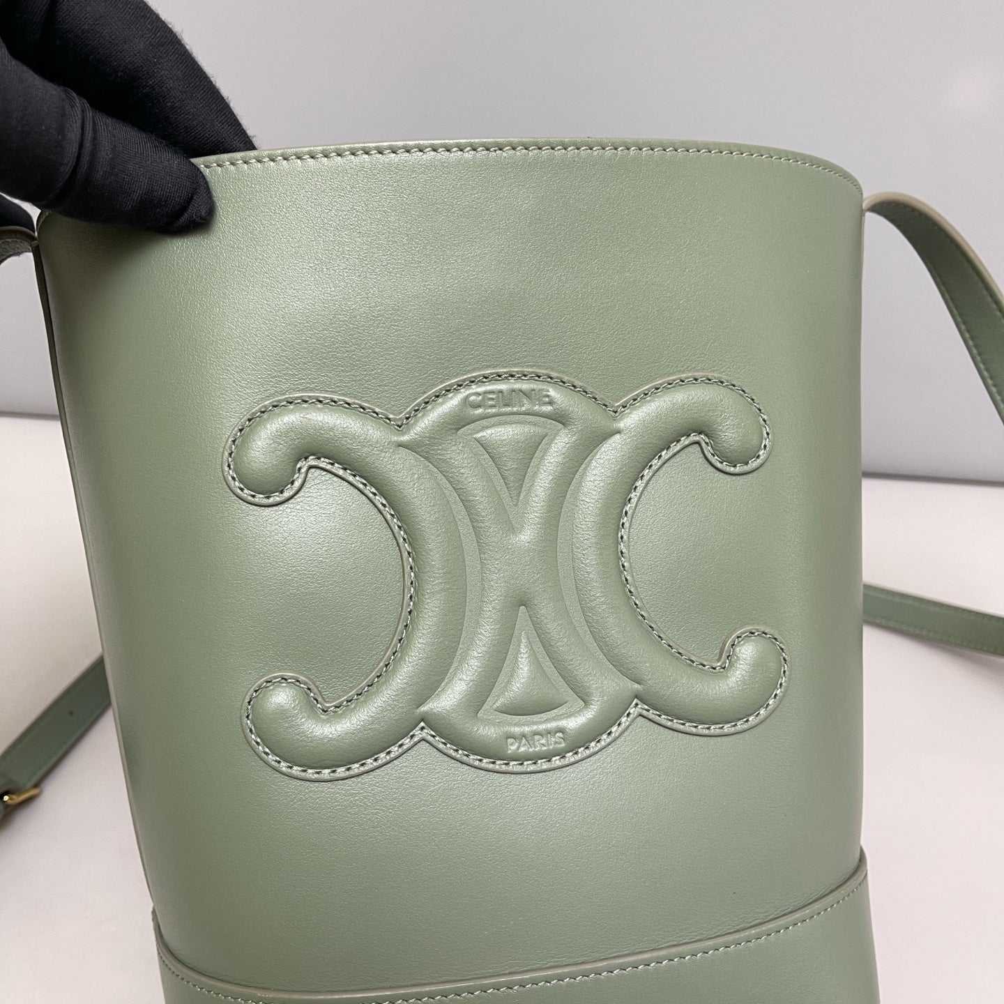Celine - Triomphe Bucket Bag - Leather - Green - (mini)