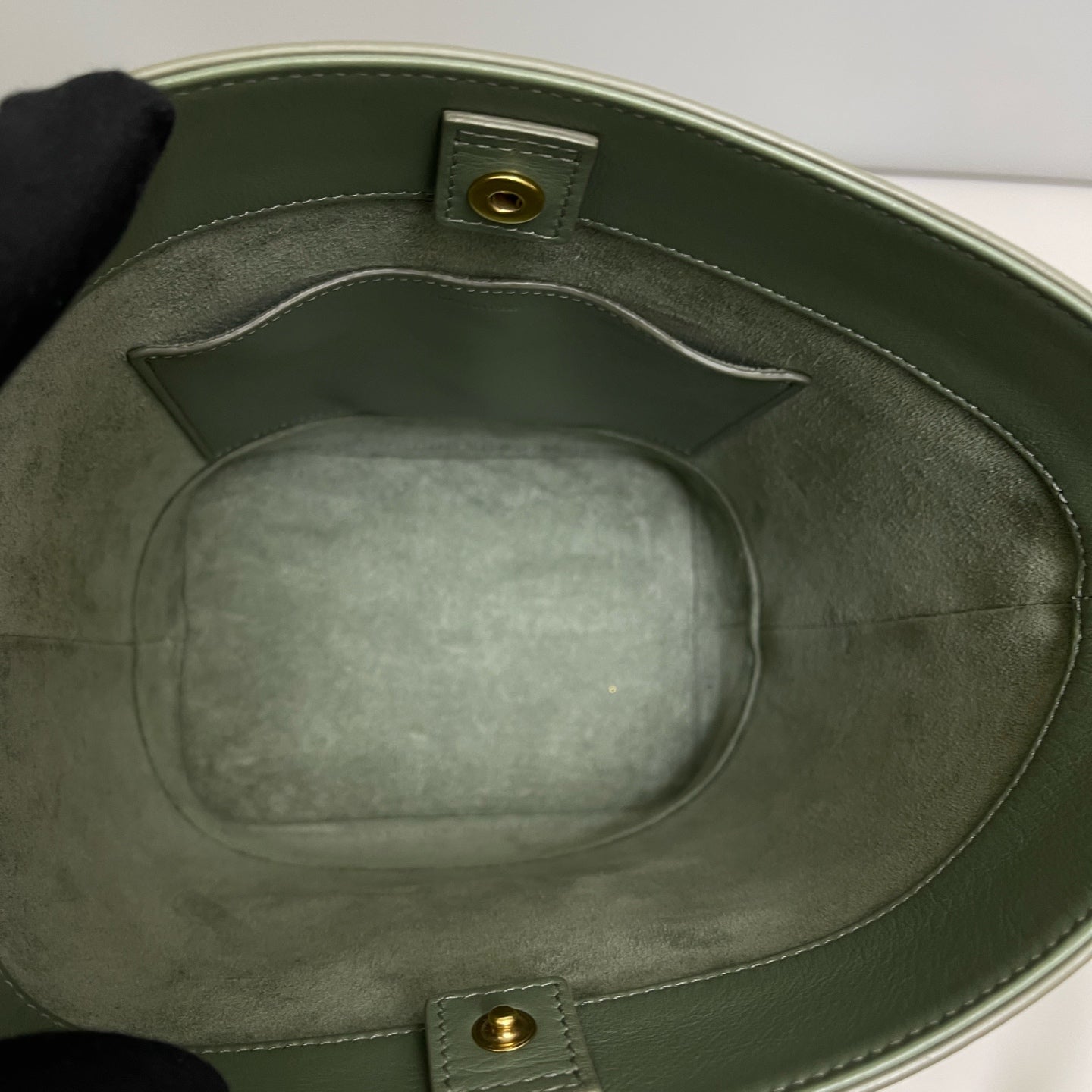 Celine - Triomphe Bucket Bag - Leather - Green - (mini)