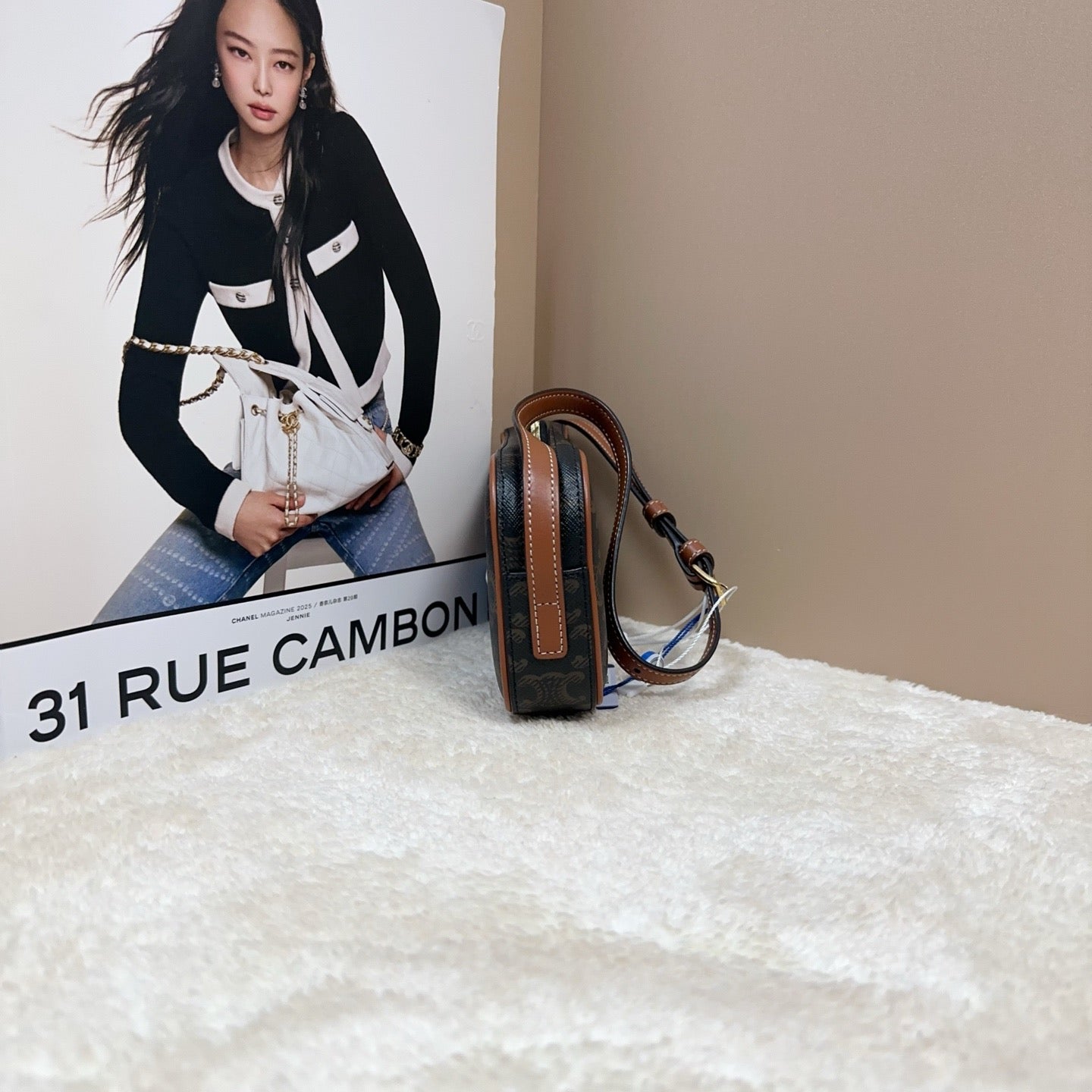Celine - Triomphe Camera Bag - Triomphe canvas with leather trim - Brown - (mini)