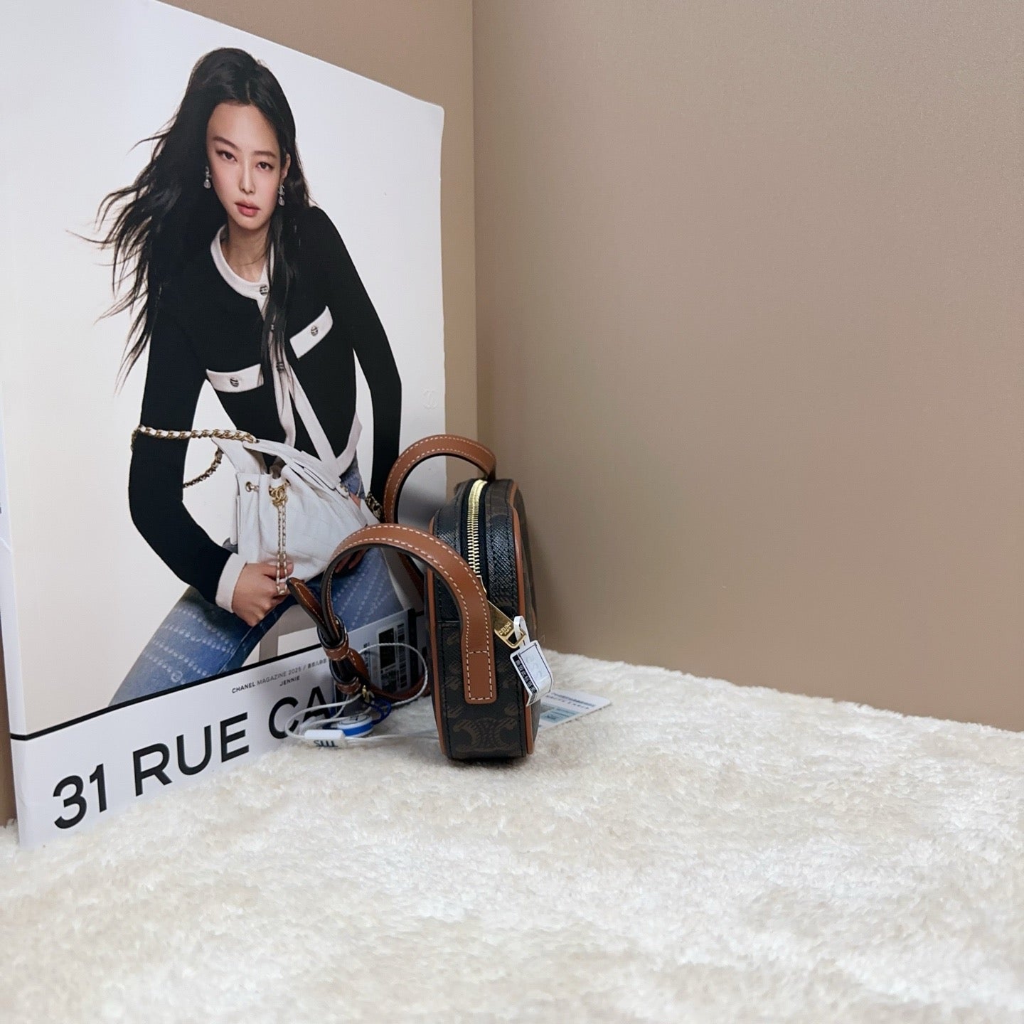 Celine - Triomphe Camera Bag - Triomphe canvas with leather trim - Brown - (mini)