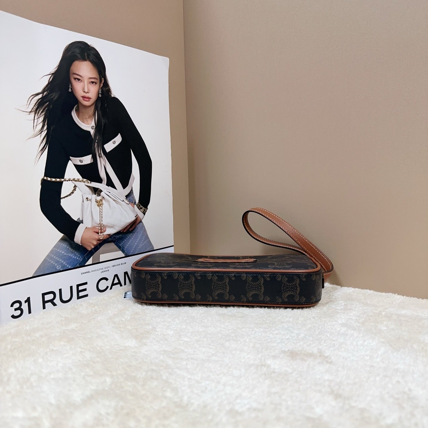 Celine - Triomphe Camera Bag - Triomphe canvas with leather trim - Brown - (mini)
