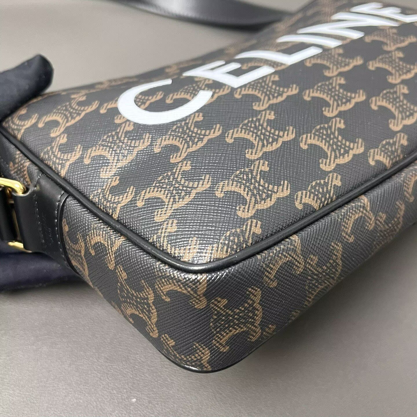 Celine - Triomphe Canvas Camera Bag - Canvas with leather trim - Brown - (Small)