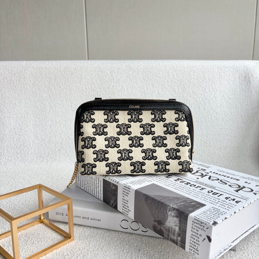 Celine - Triomphe Canvas Mini Bag - Canvas with leather trim - Multicolour - (mini)