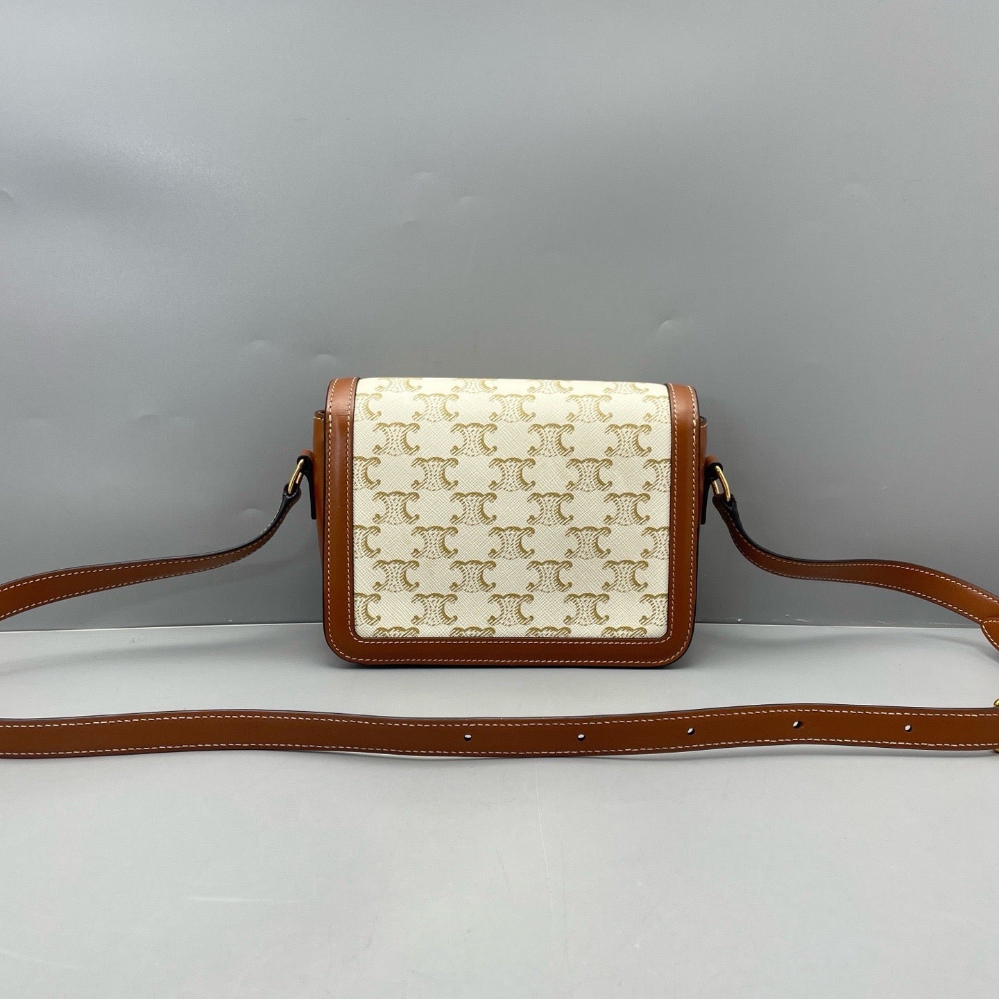 Celine - Triomphe Canvas Shoulder Bag - Canvas - Beige - (small)