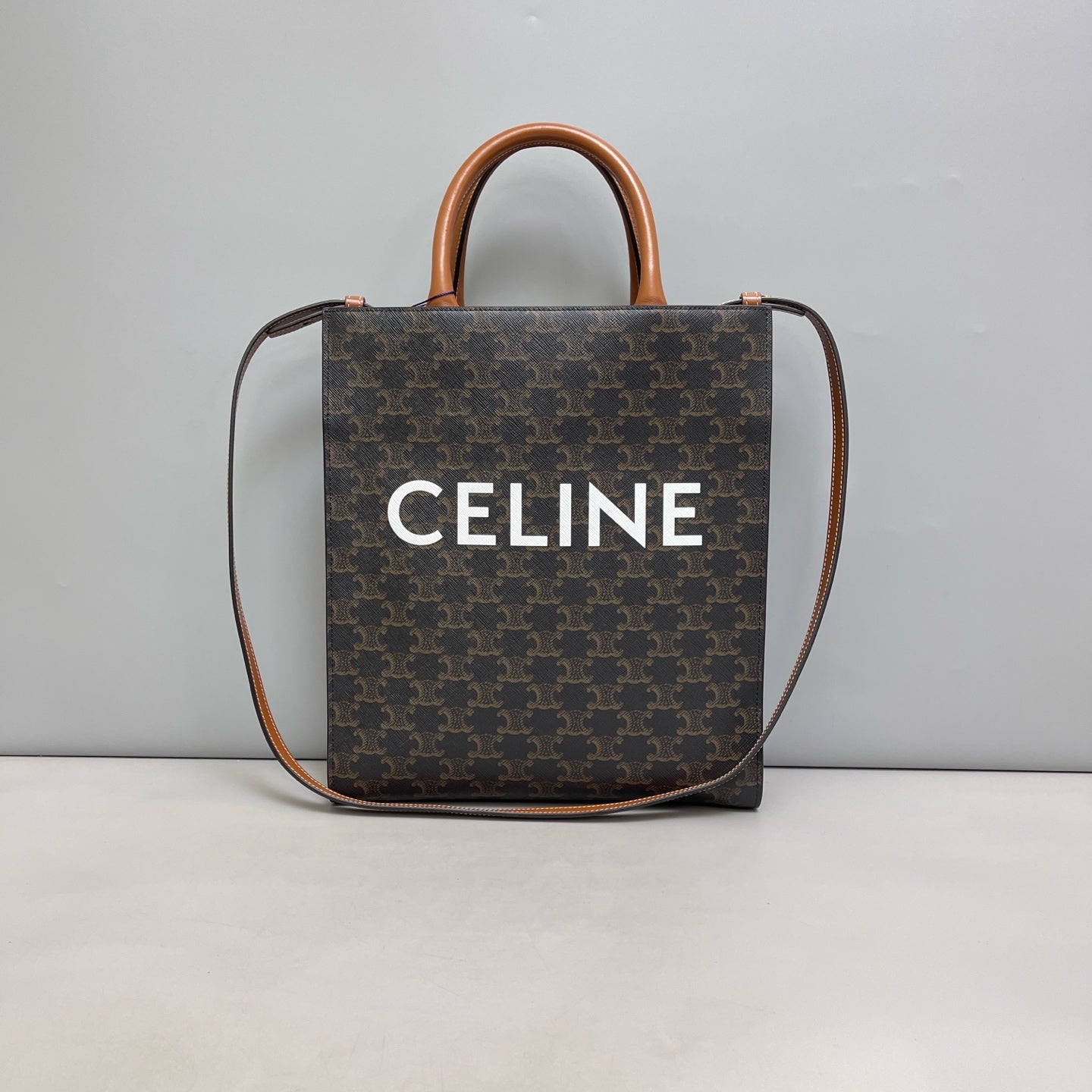 Celine - Triomphe Canvas Vertical Cabas - Canvas - Brown - (small)