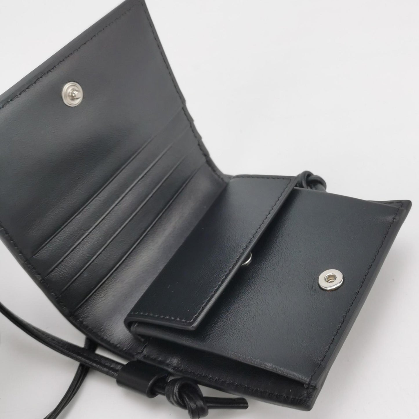 Celine - Triomphe Canvas Wallet - Calfskin - Black - (mini)