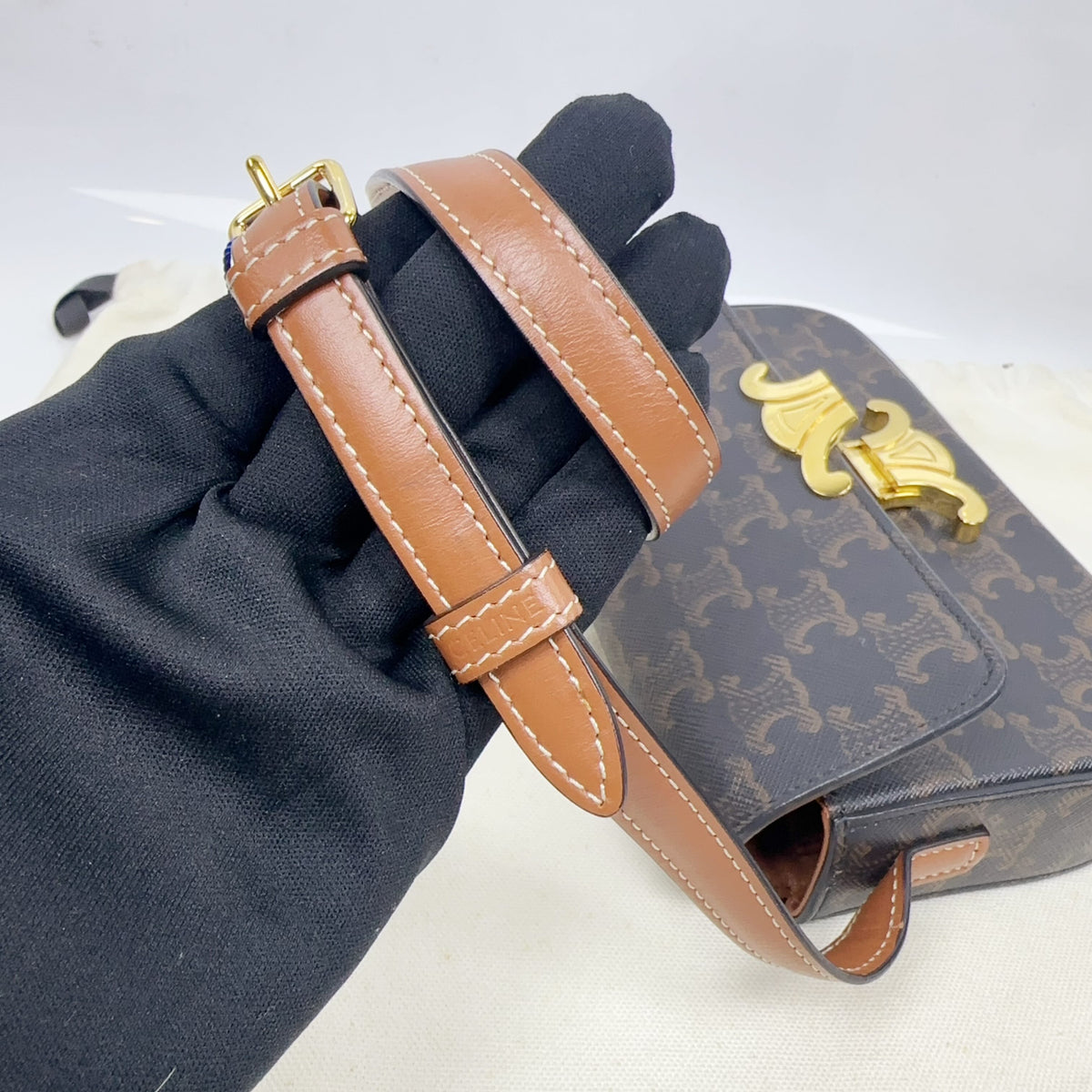 Celine - Triomphe - Cloth - Navy - (small)